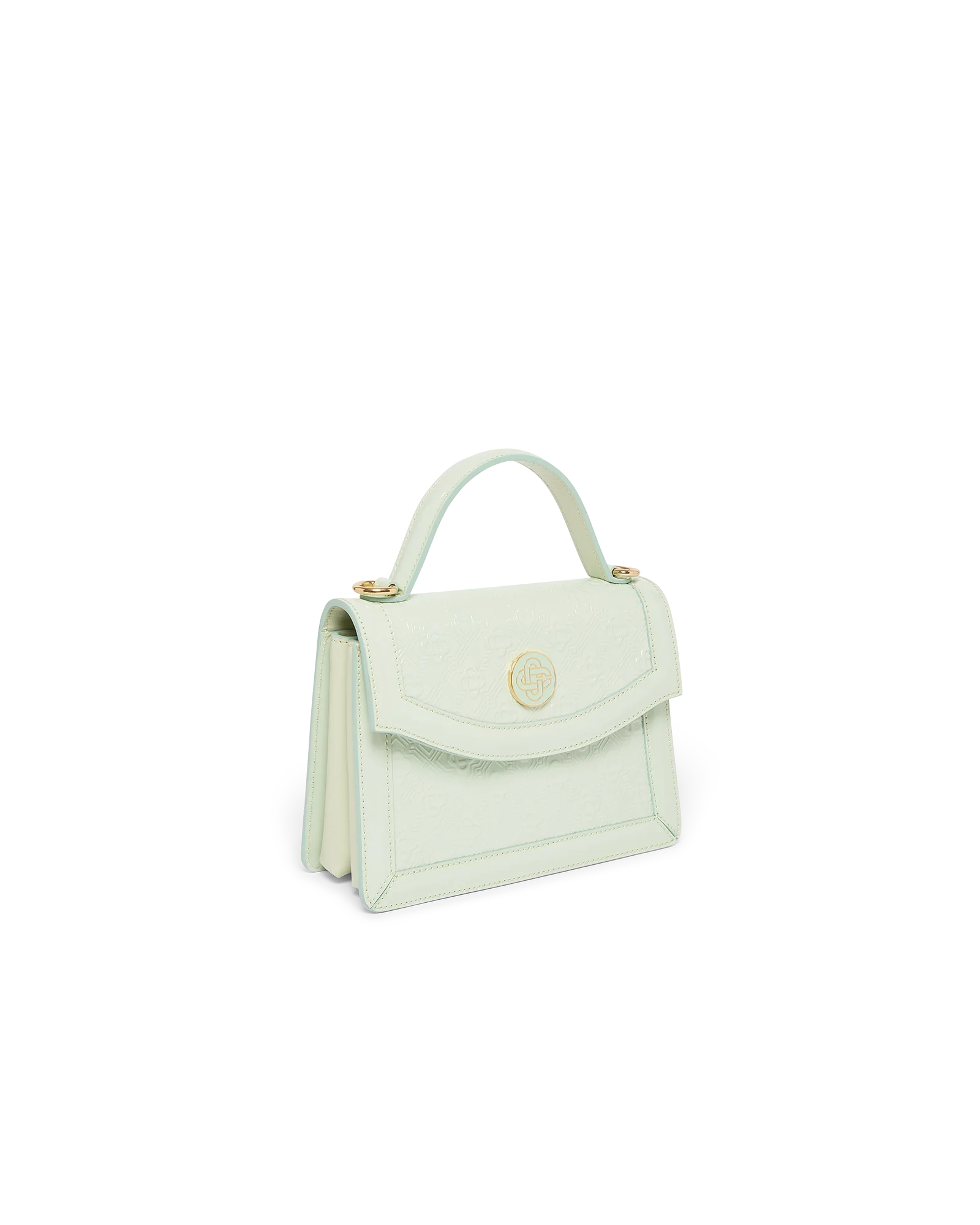 Mint Monogram Embossed Mini Jeanne Bag