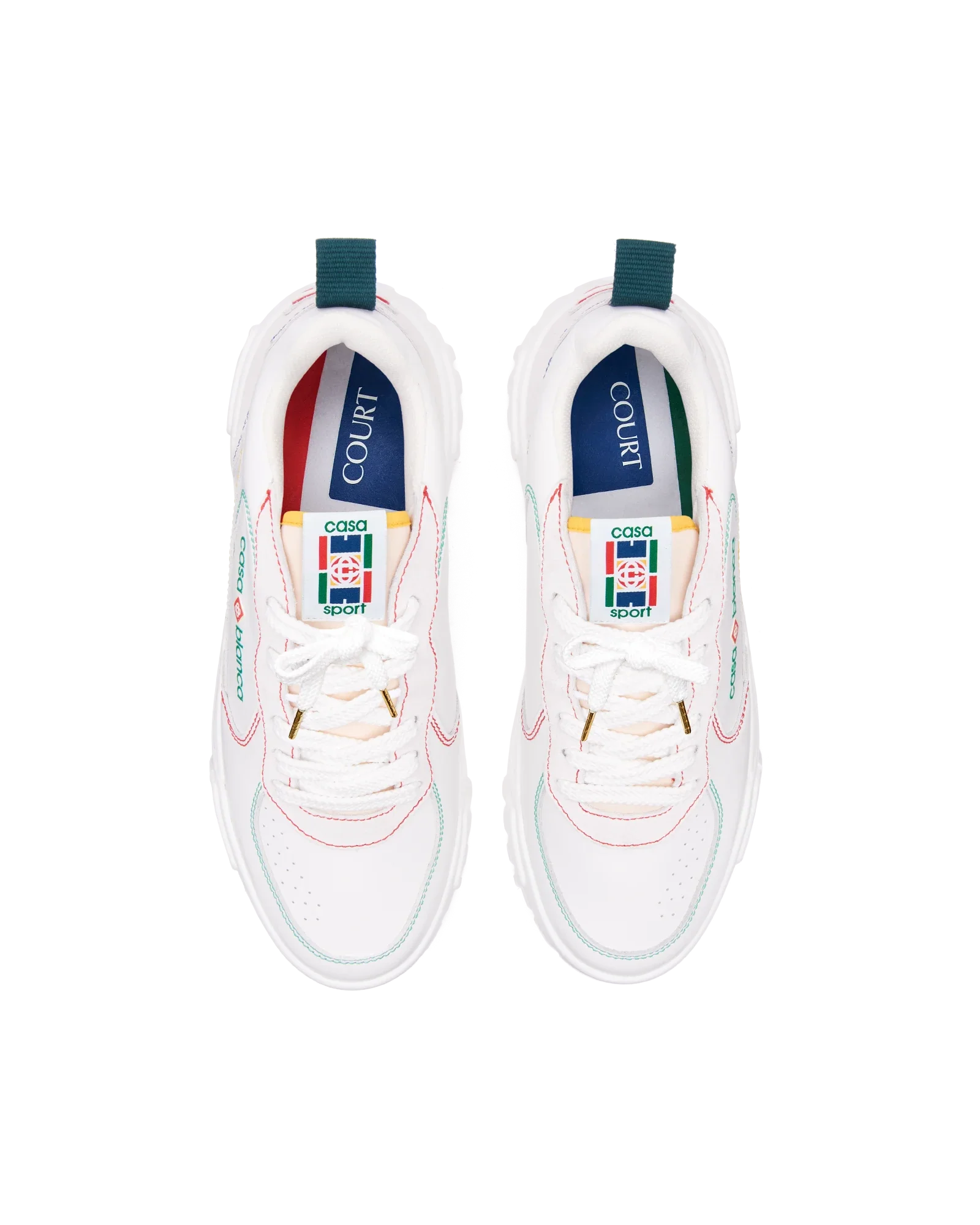 Men's Court White & Multicolour Sneakers
