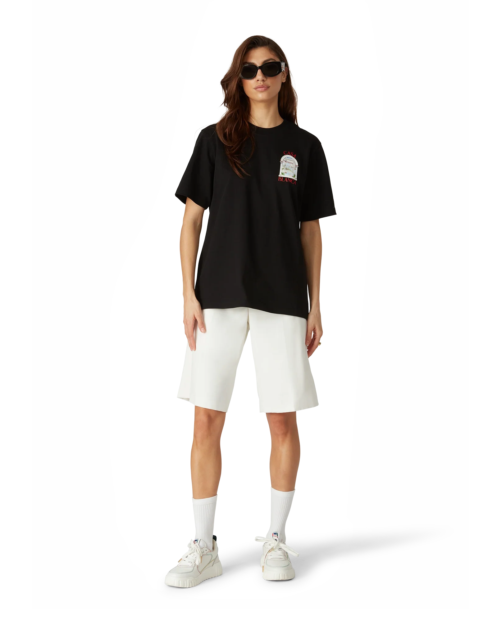 Women's Court White & Multicolour White Sneakers