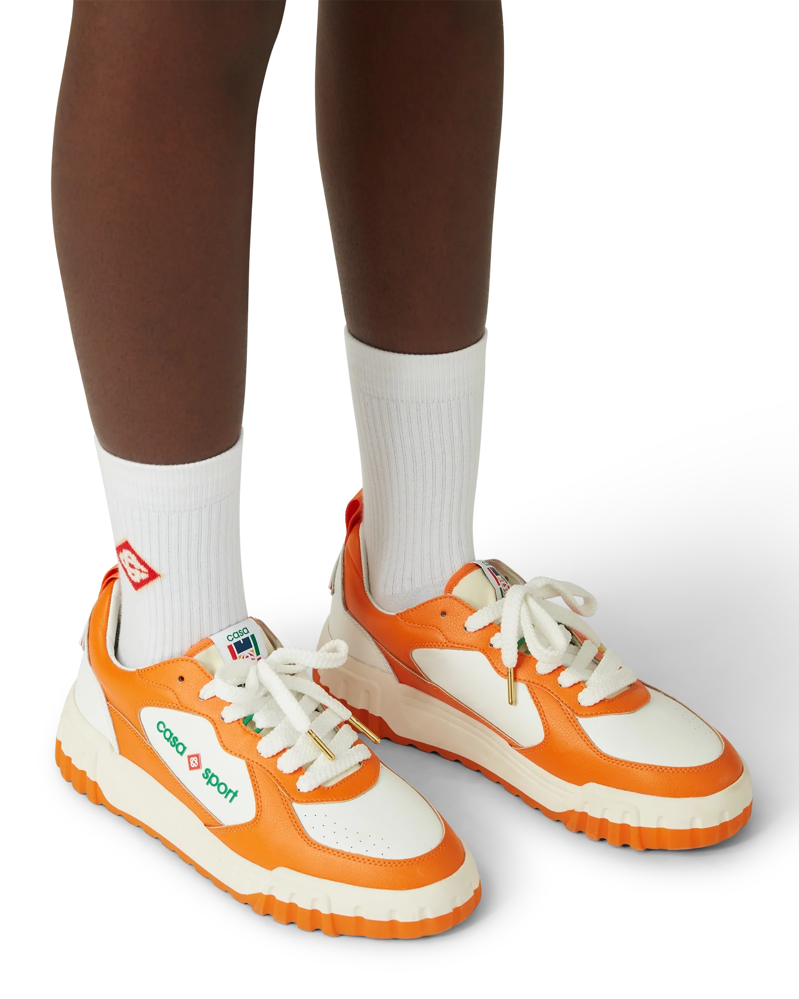Men's Court Orange & White Sneakers