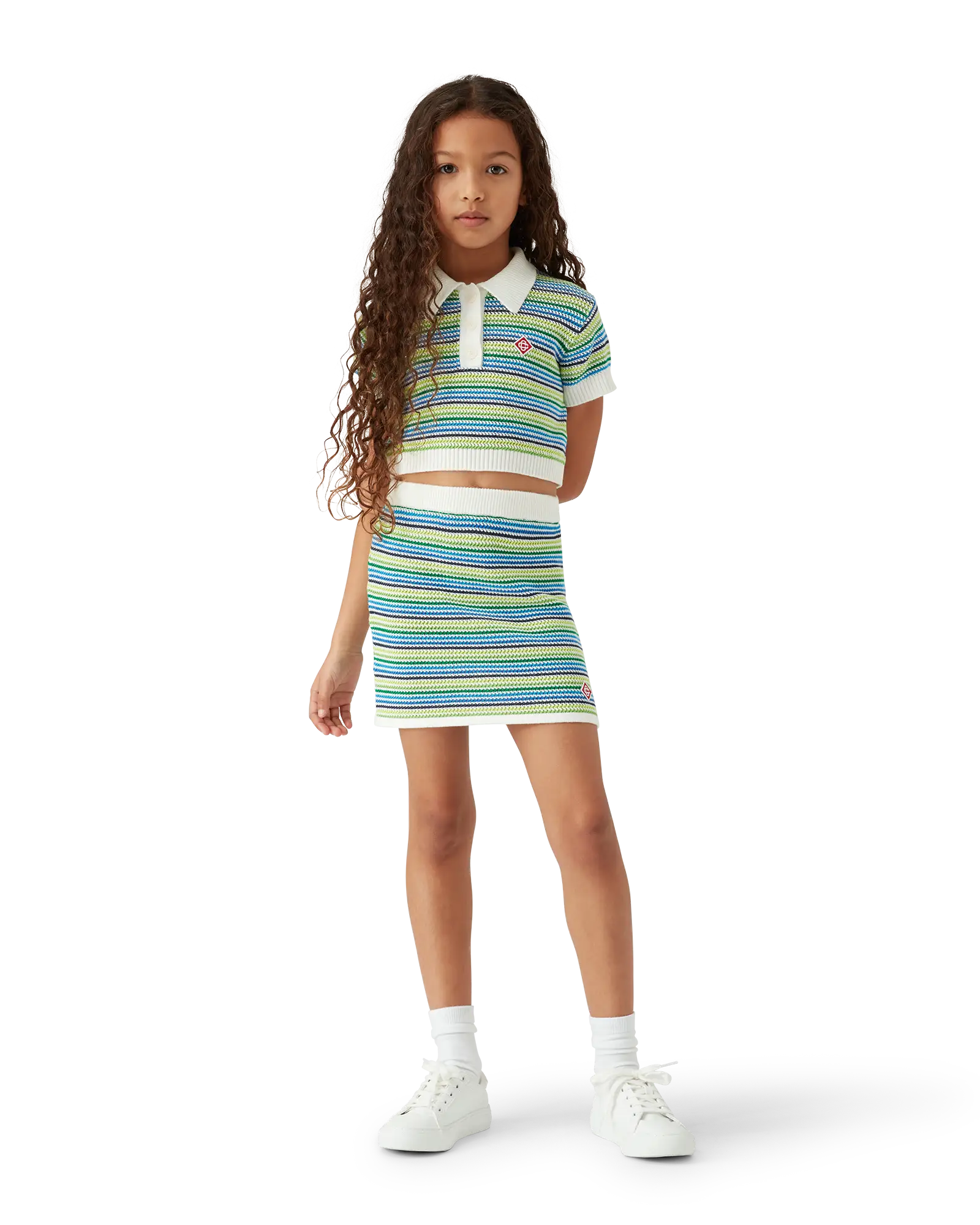 Children's Stripe Short Sleeve Crochet Top