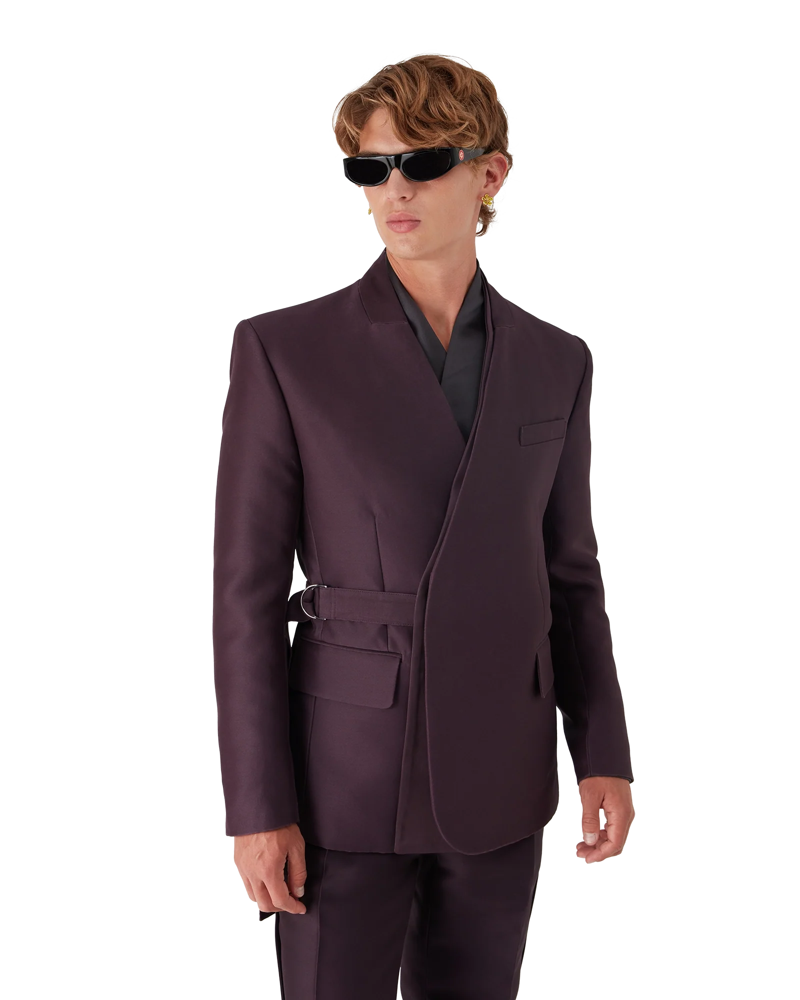 Blend Tailored Wool Silk Wrap Jacket