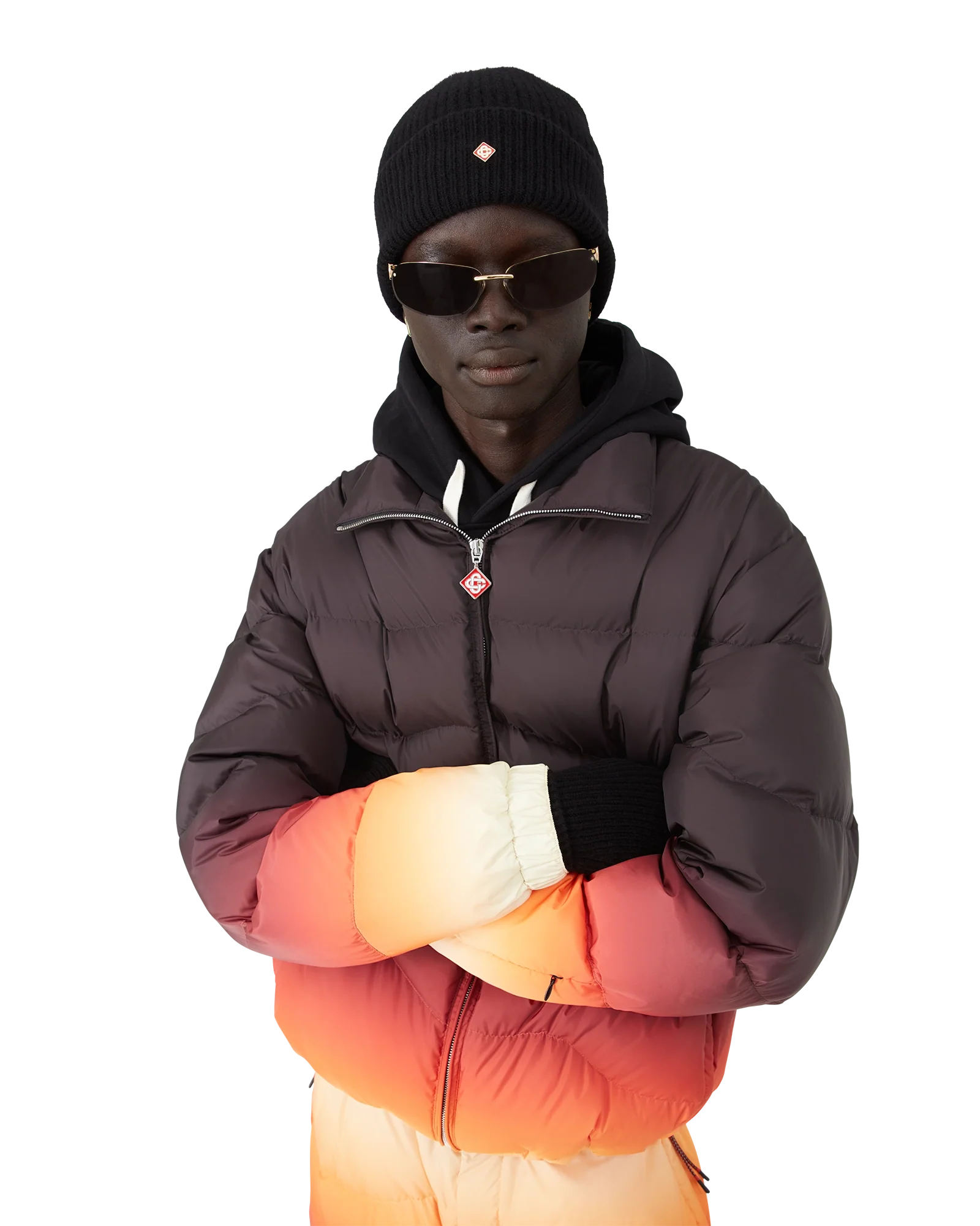 Gradient Quilted Down Puffer Jacket
