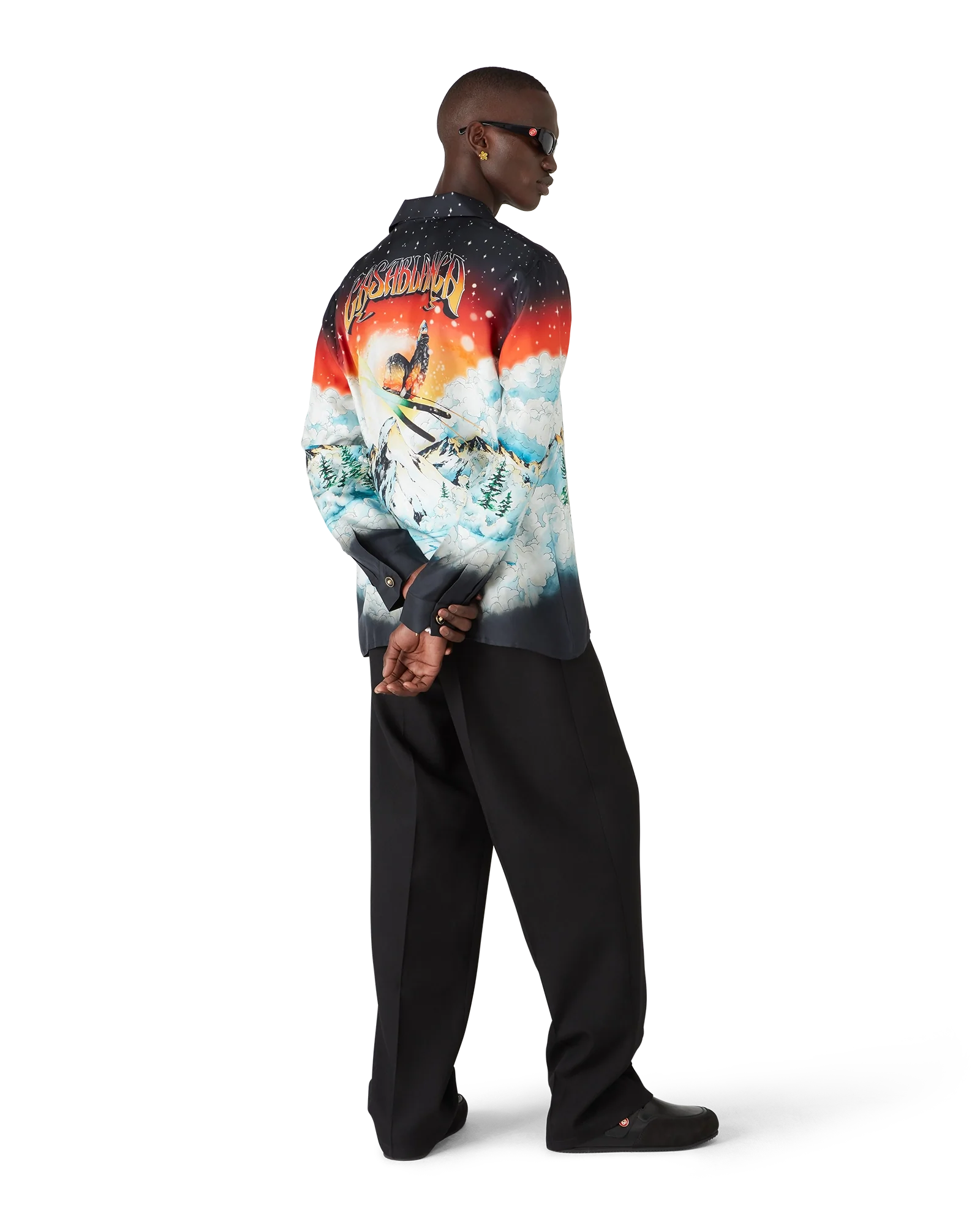 Ski Lake Long Sleeve Silk Twill Shirt