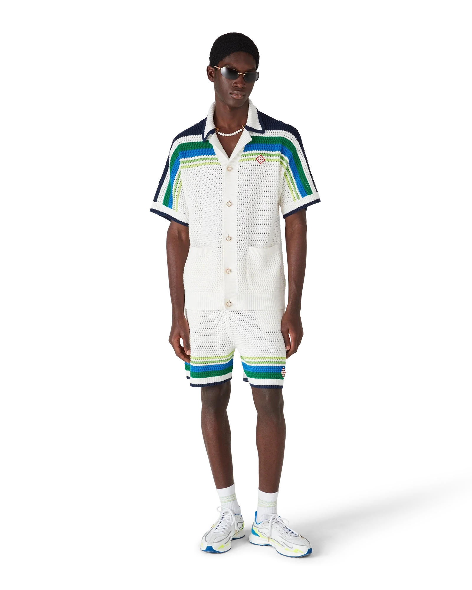 Stripe Short Sleeve Knitted Shirt