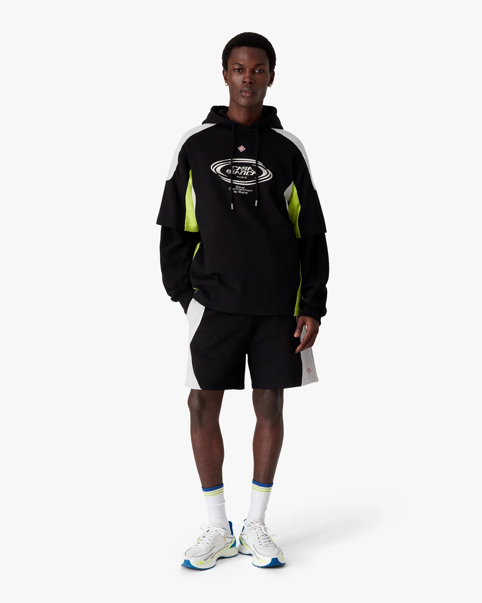 Black & Grey Colourblock Sweatshorts