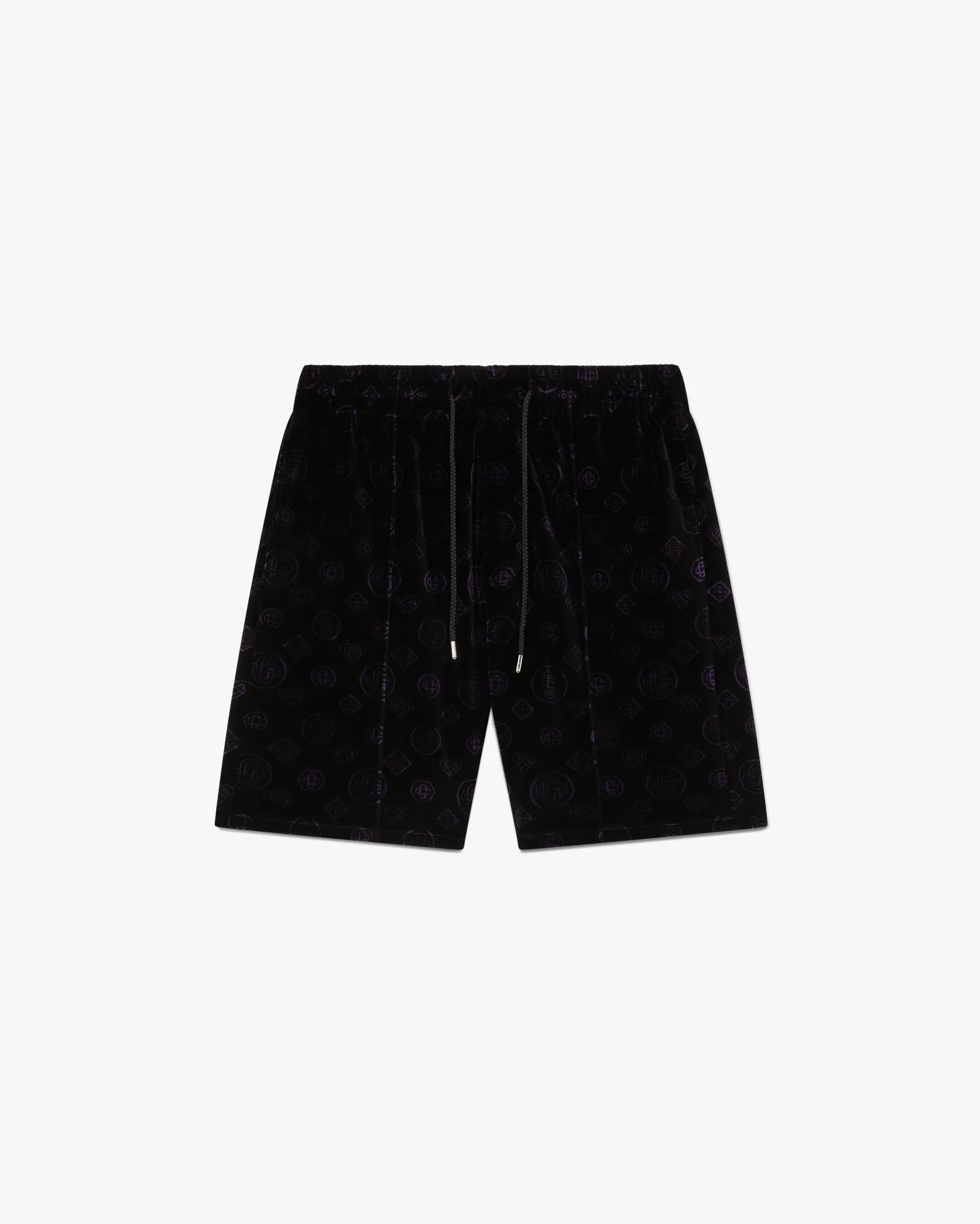 Purple Monogram Velour Shorts