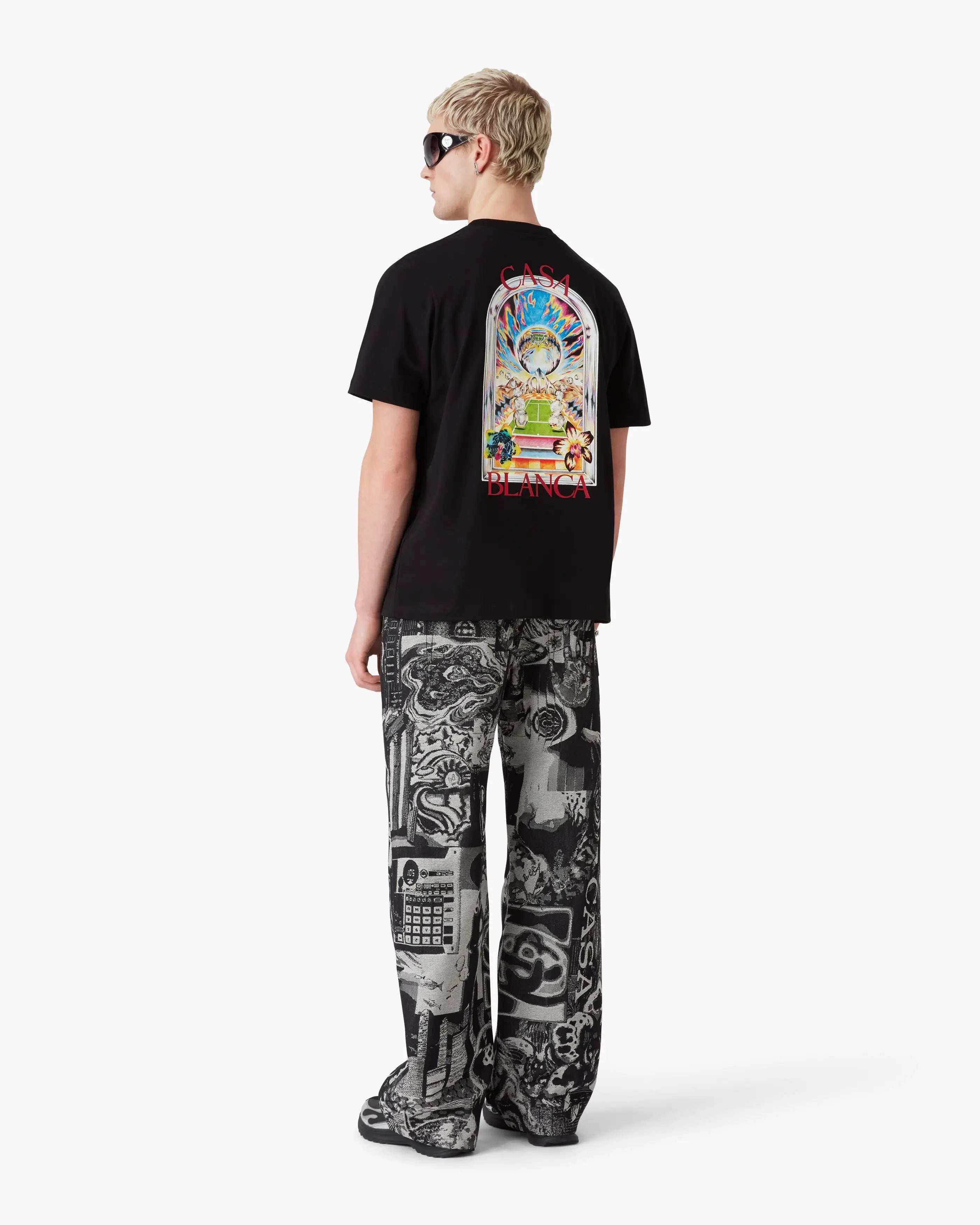 Black Tennis Landscape Short Sleeve T-Shirt