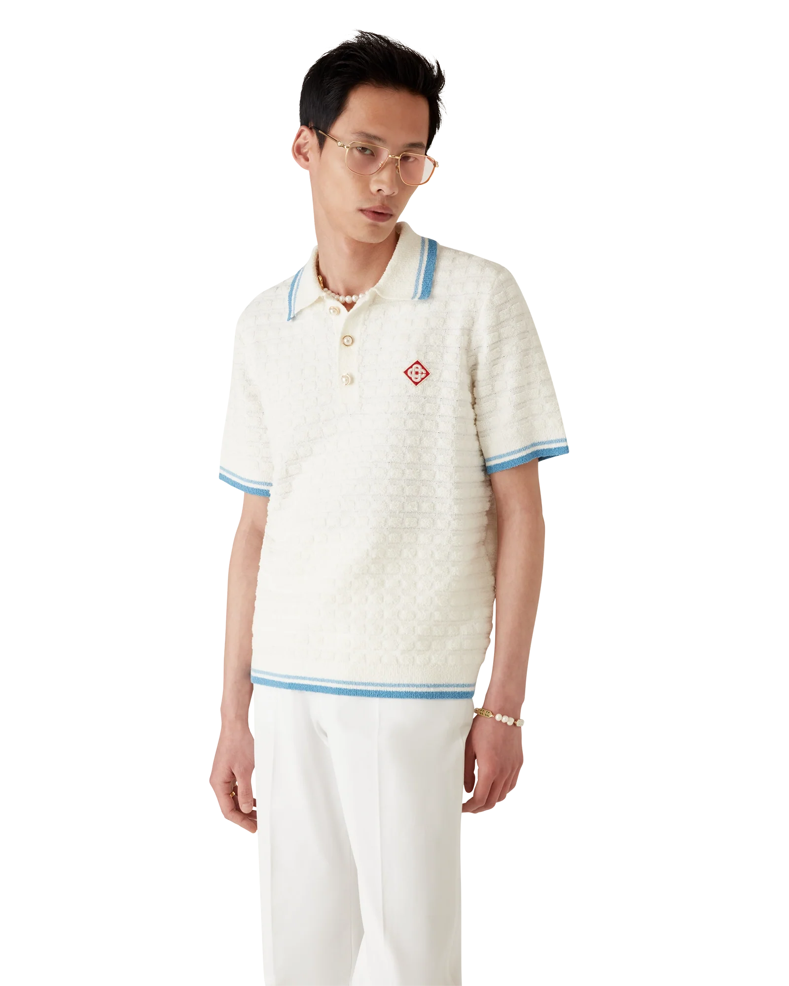 Cotton Boucle Polo Shirt