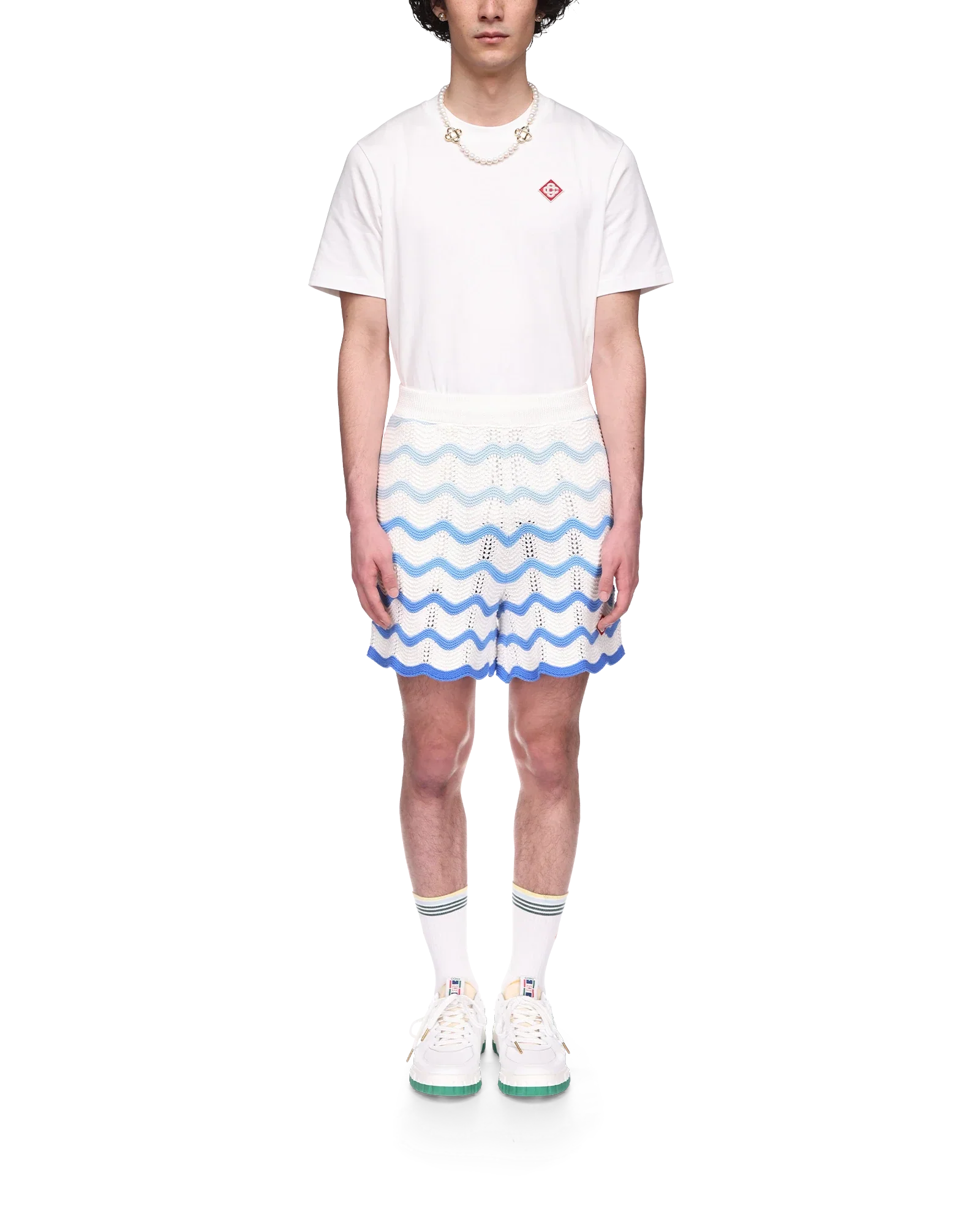 Wavy Gradient Crochet Shorts