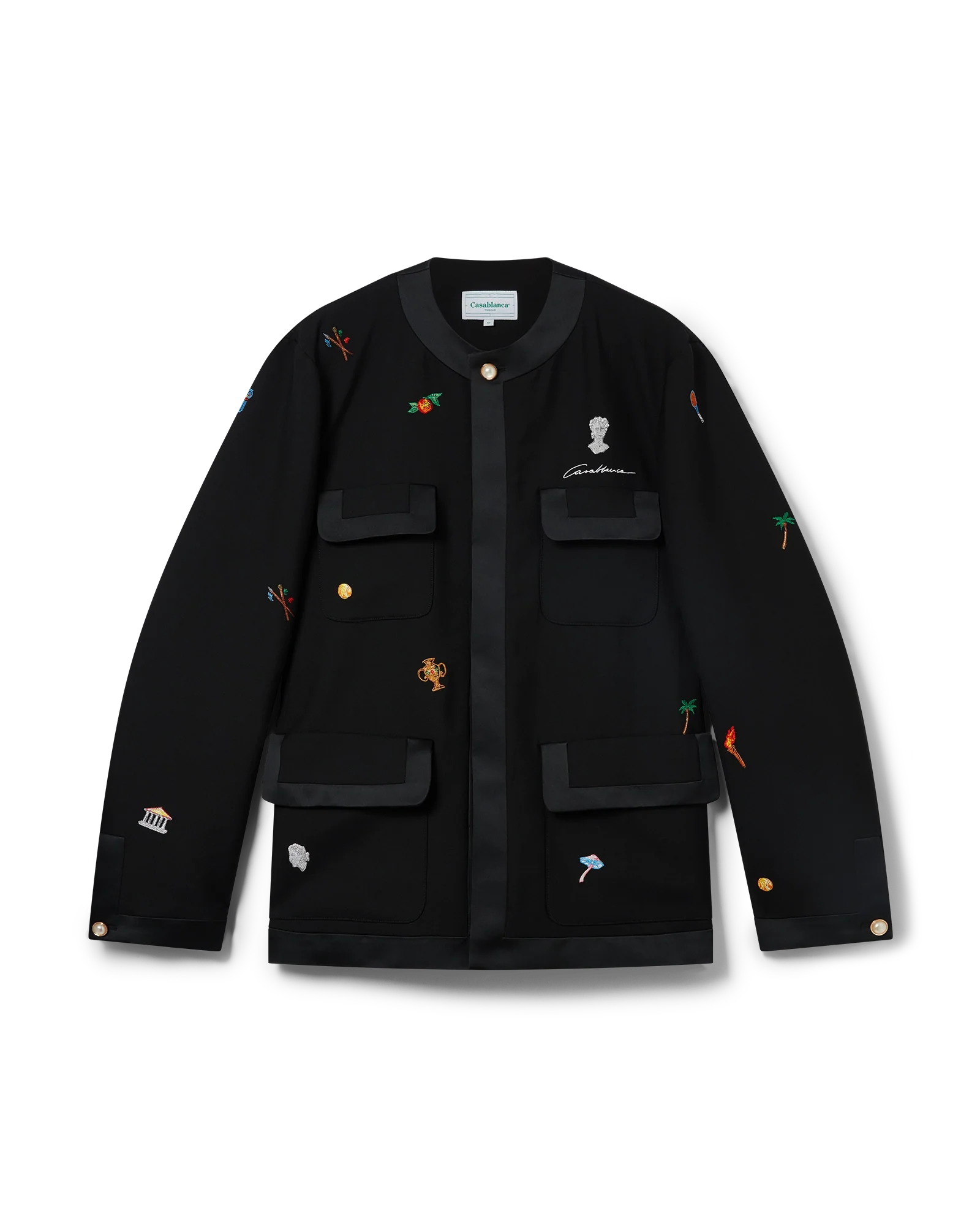Embroidered Motif Wool Tailored Jacket