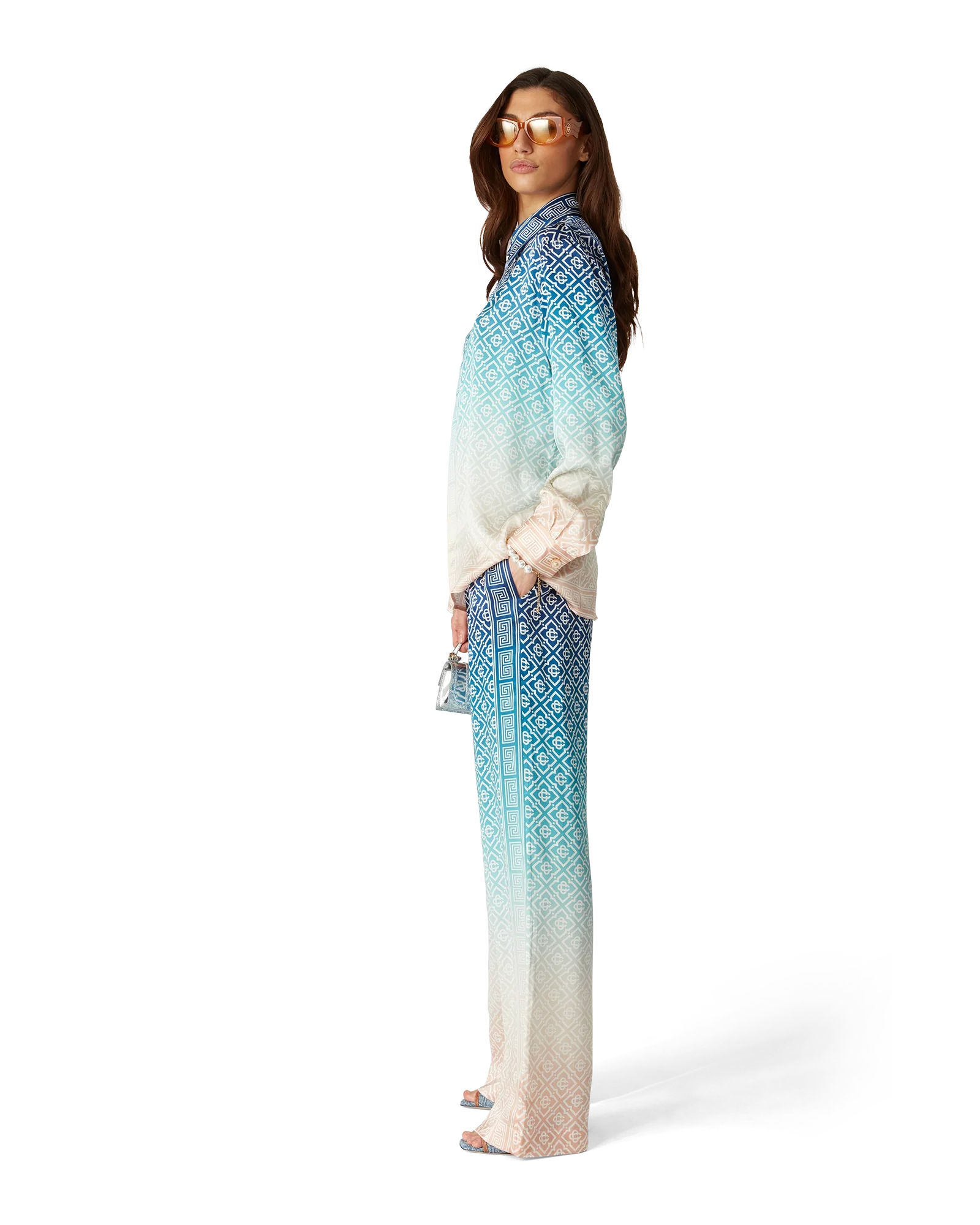 Jacquard Gradient Silk Trousers