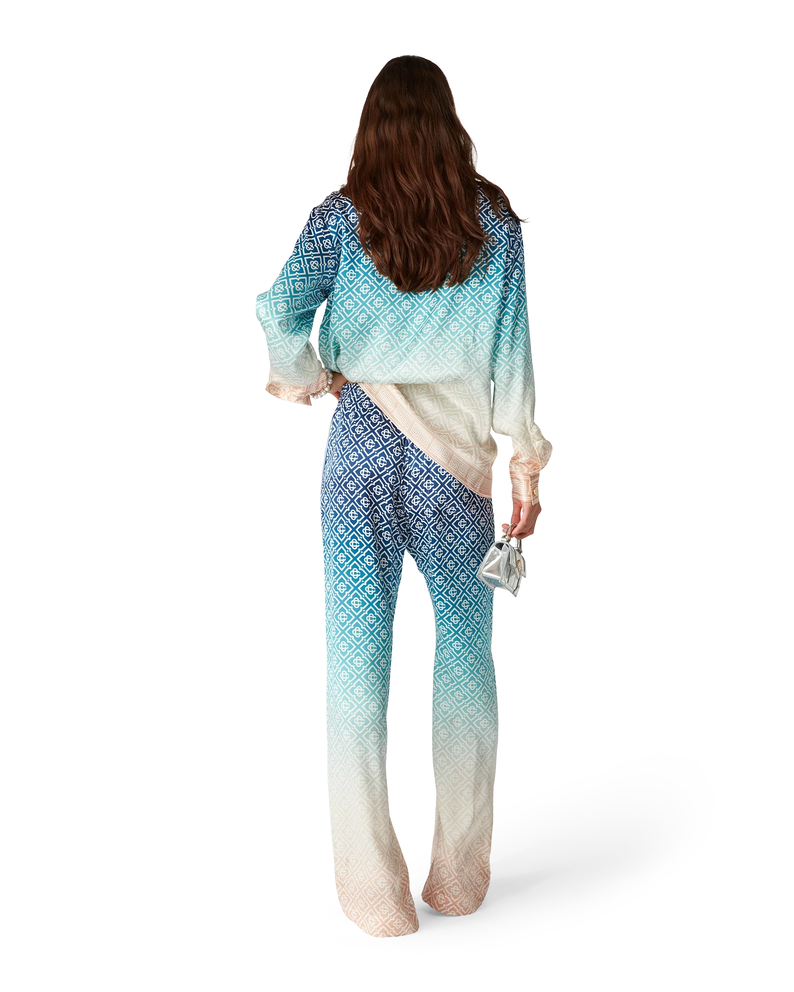 Jacquard Gradient Silk Trousers