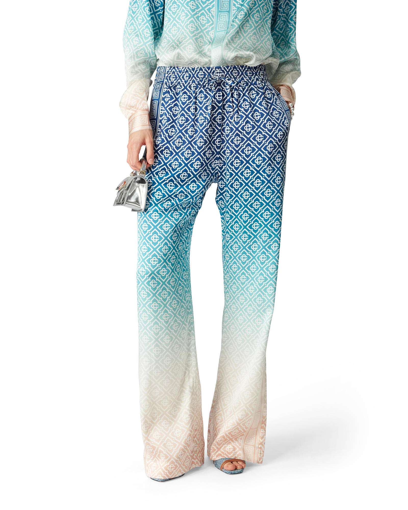 Jacquard Gradient Silk Trousers