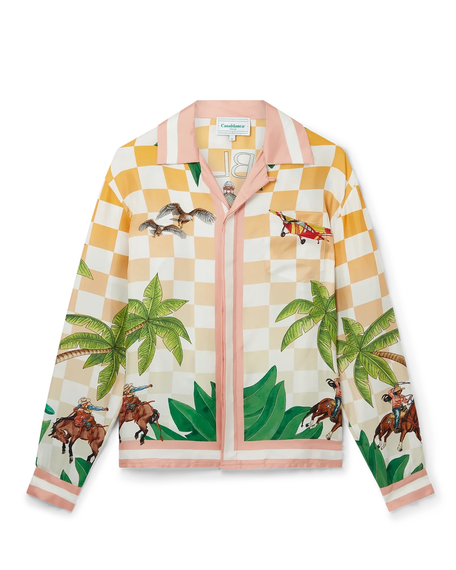 Tennis Club Long Sleeve Silk Shirt
