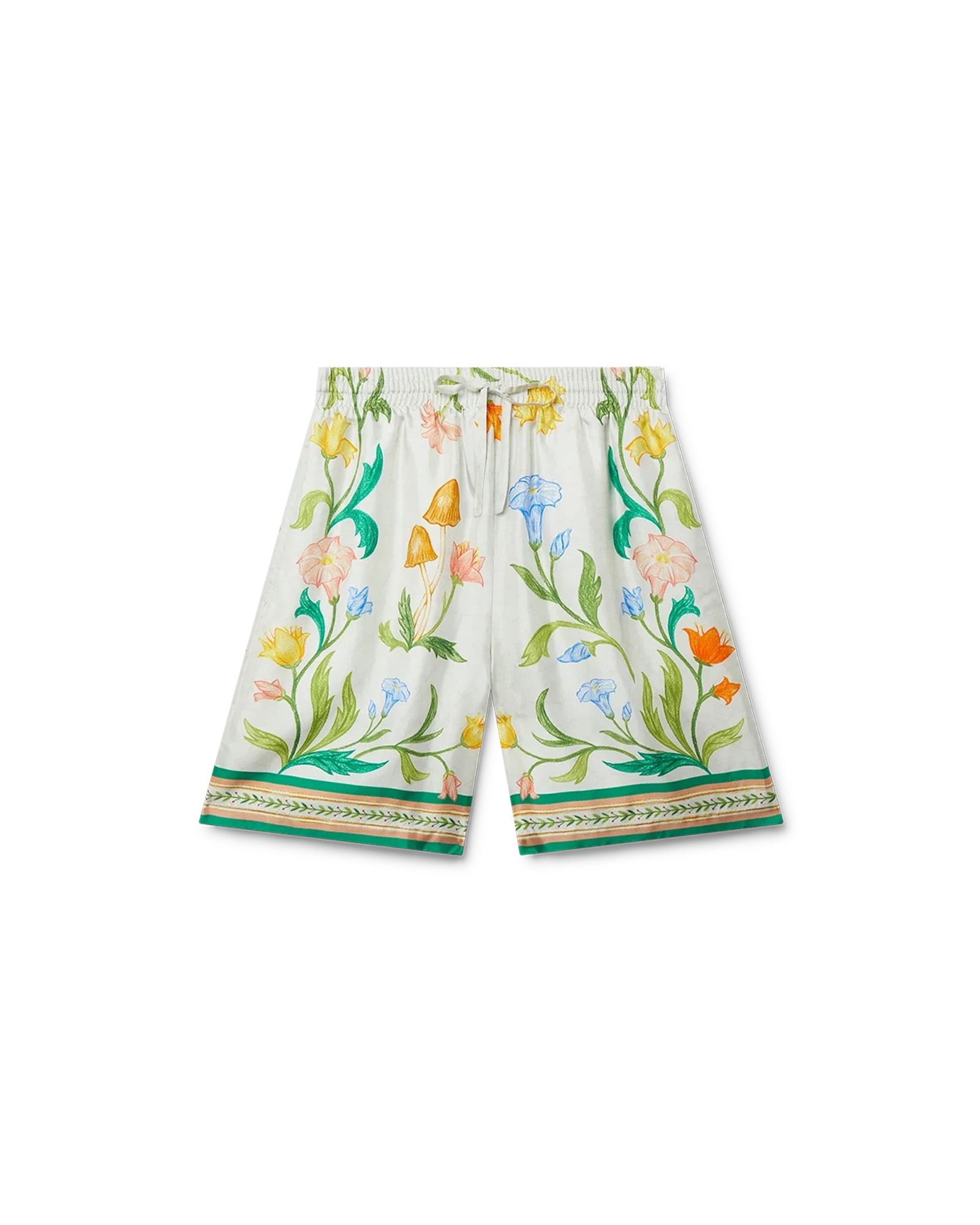 L'Arche Fleurie Silk Shorts