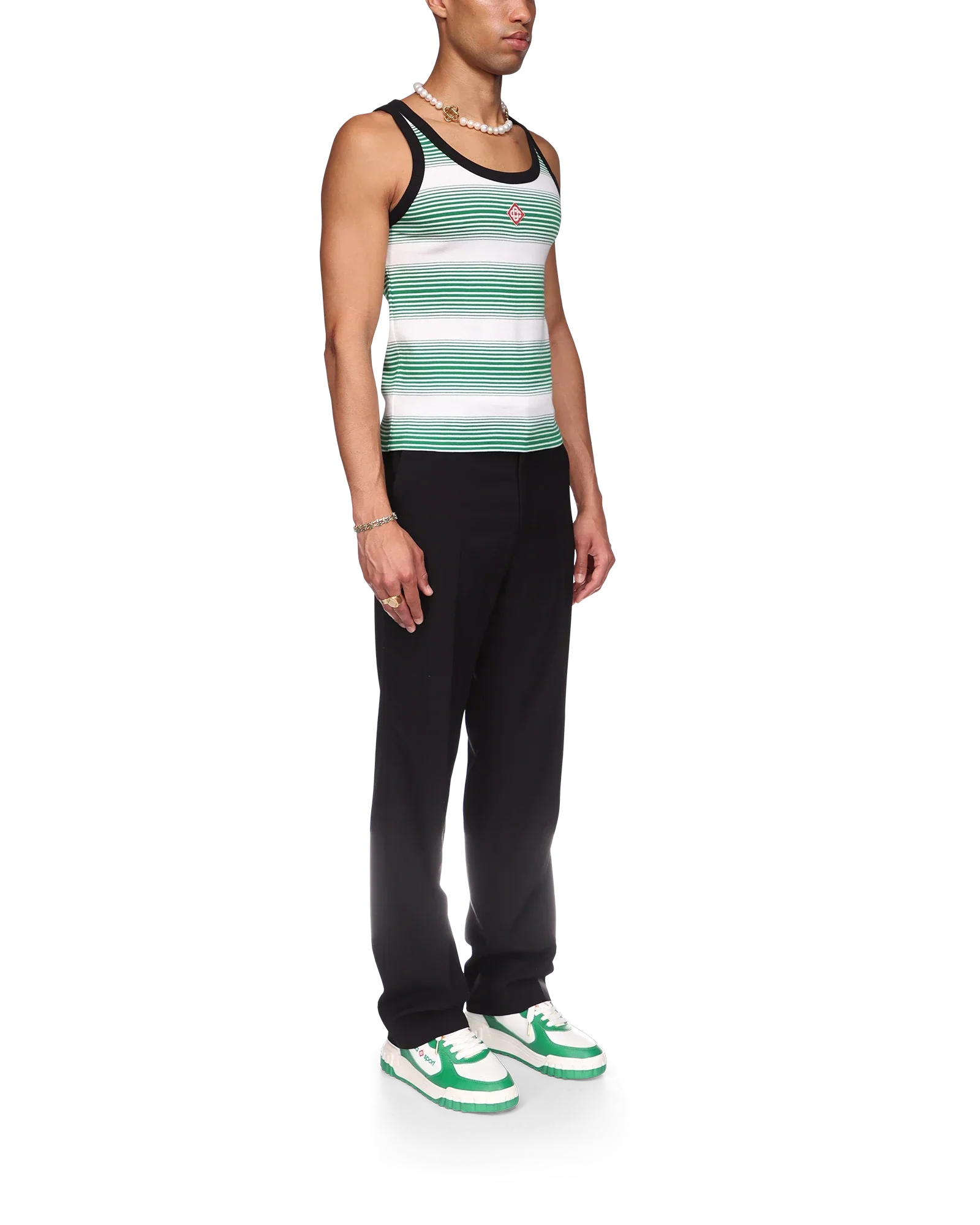 Gradient Stripe Ringer Tank Top