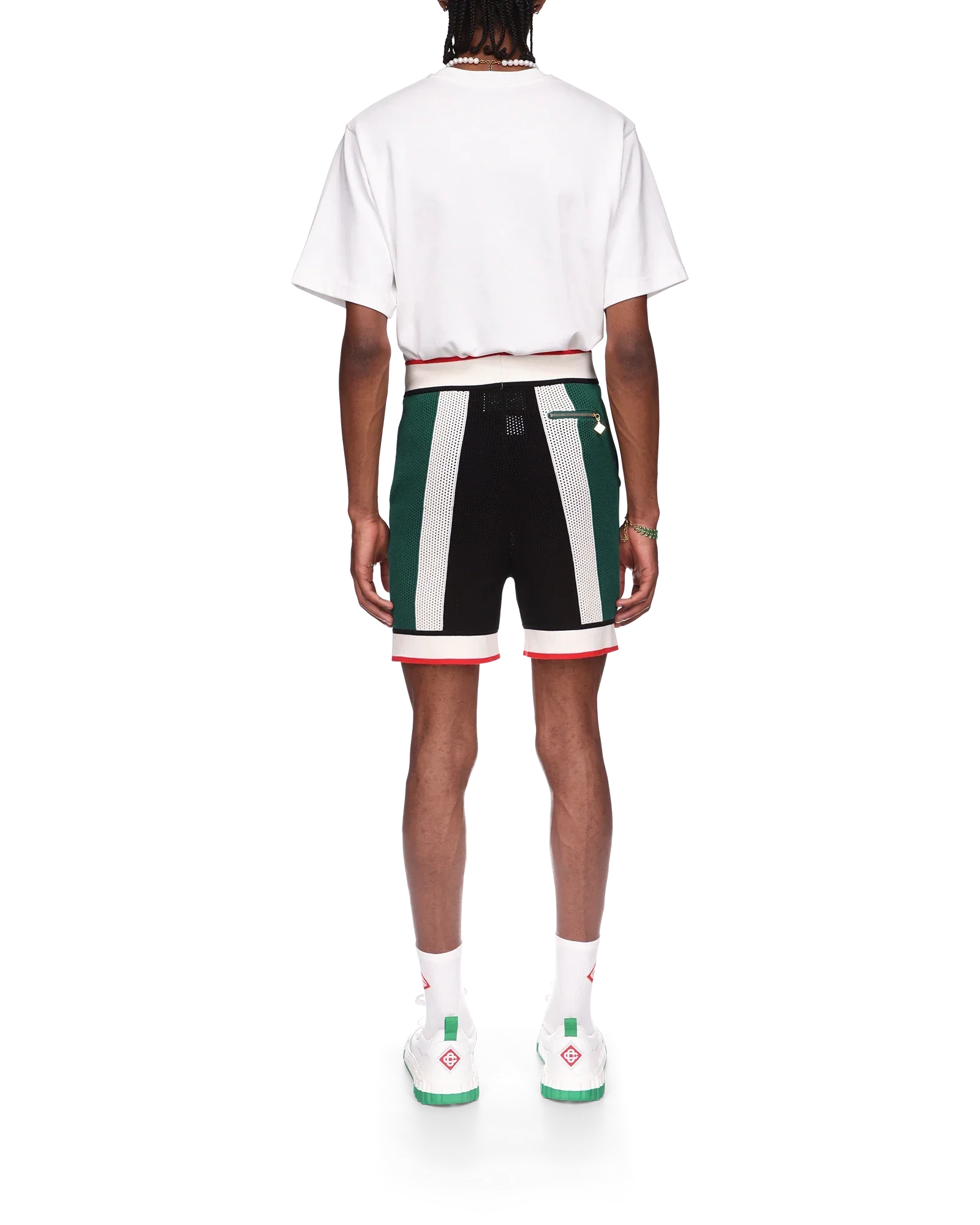 Striped Mesh Shorts