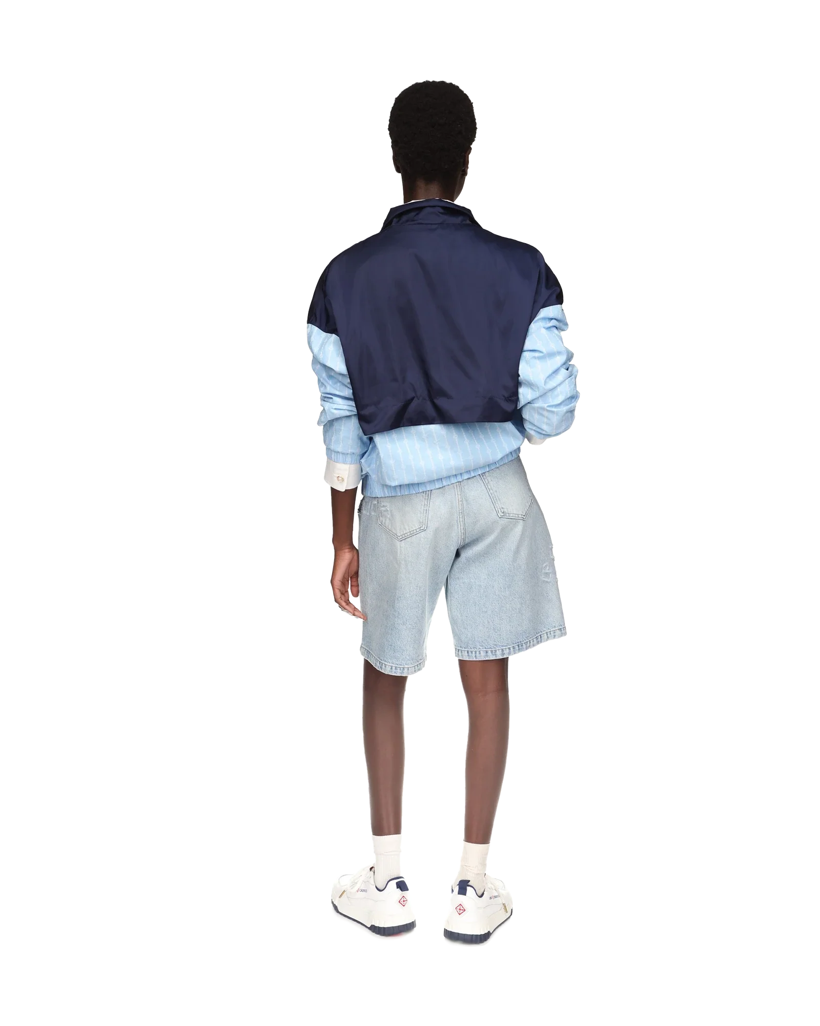 Pinstripe Nylon Track Jacket
