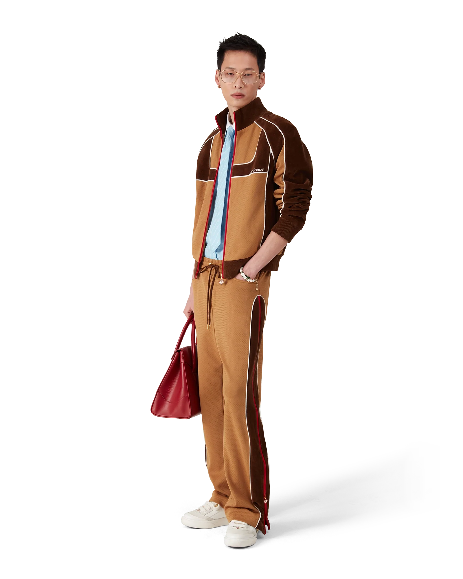 Chenille Panelled Track Pants
