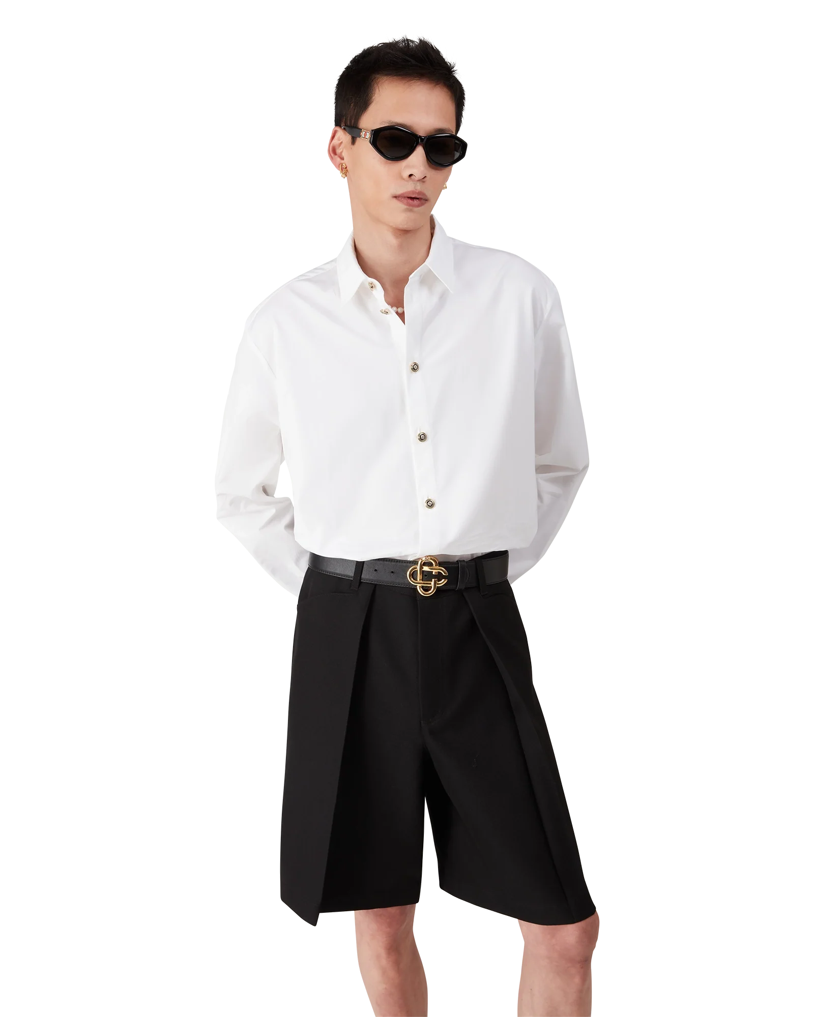 White Cotton Long Sleeve Shirt