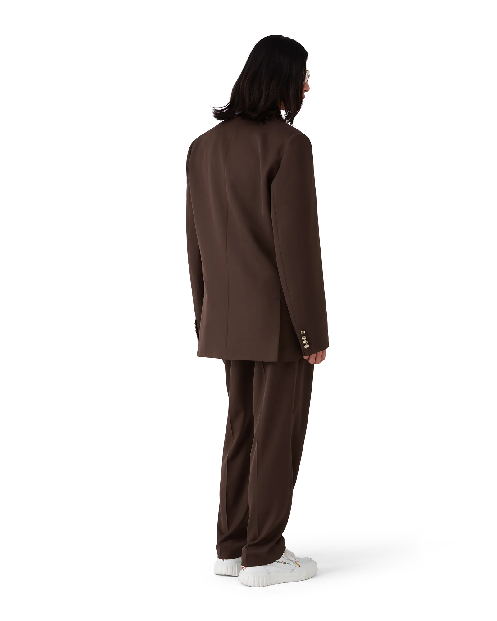 Wool Pleated Tailored Trousers