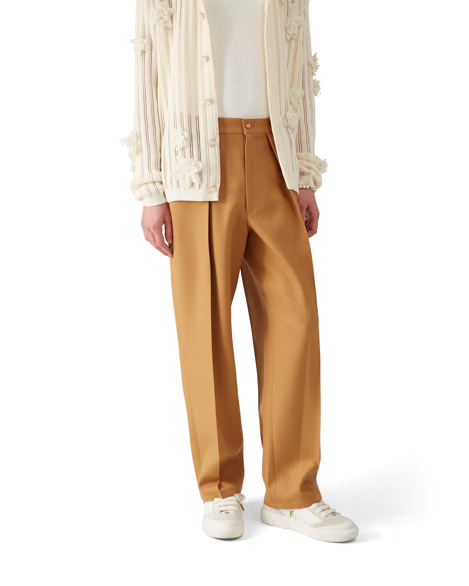 Wool Pleated Chinos