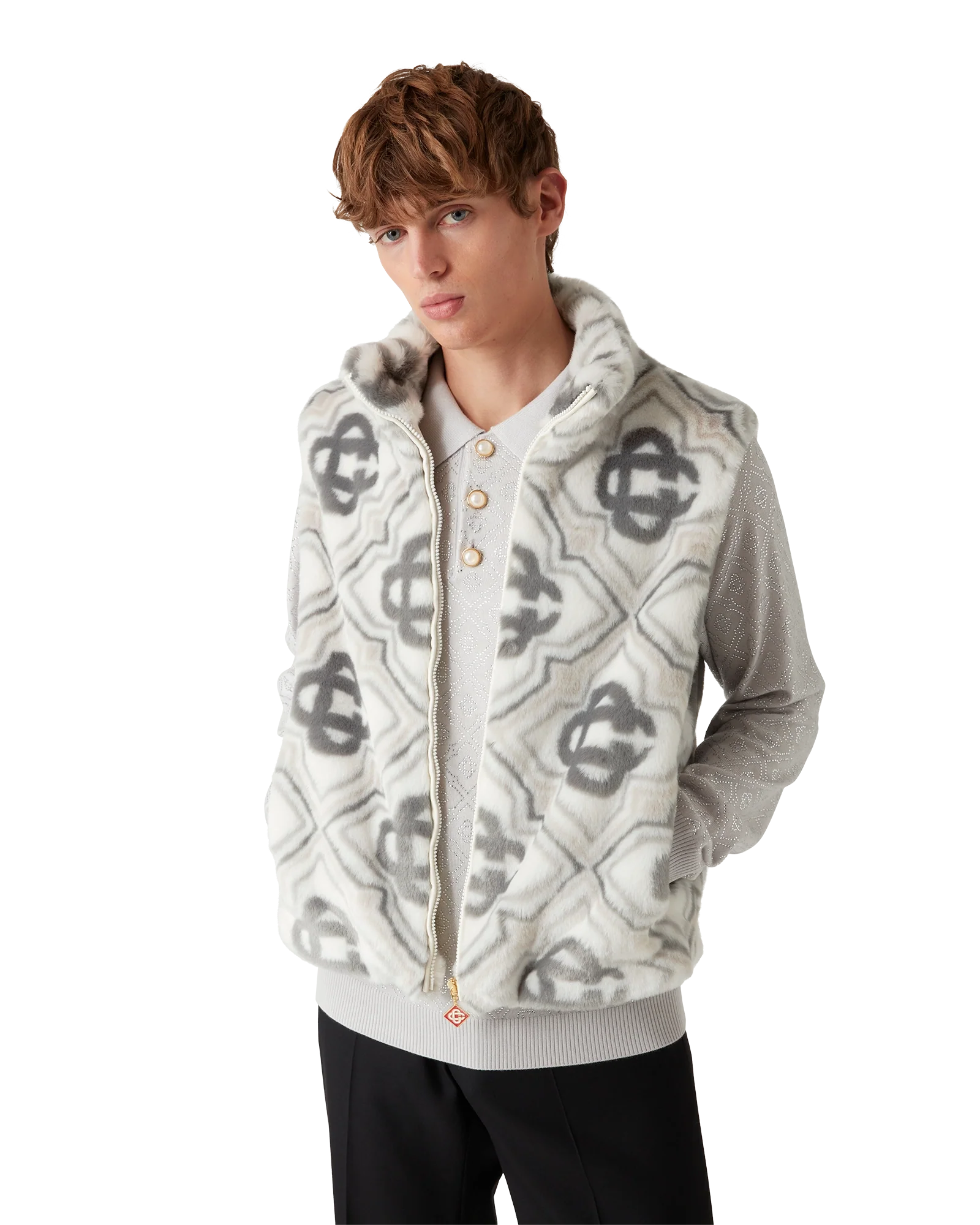 Faux Fur Monogram Gilet