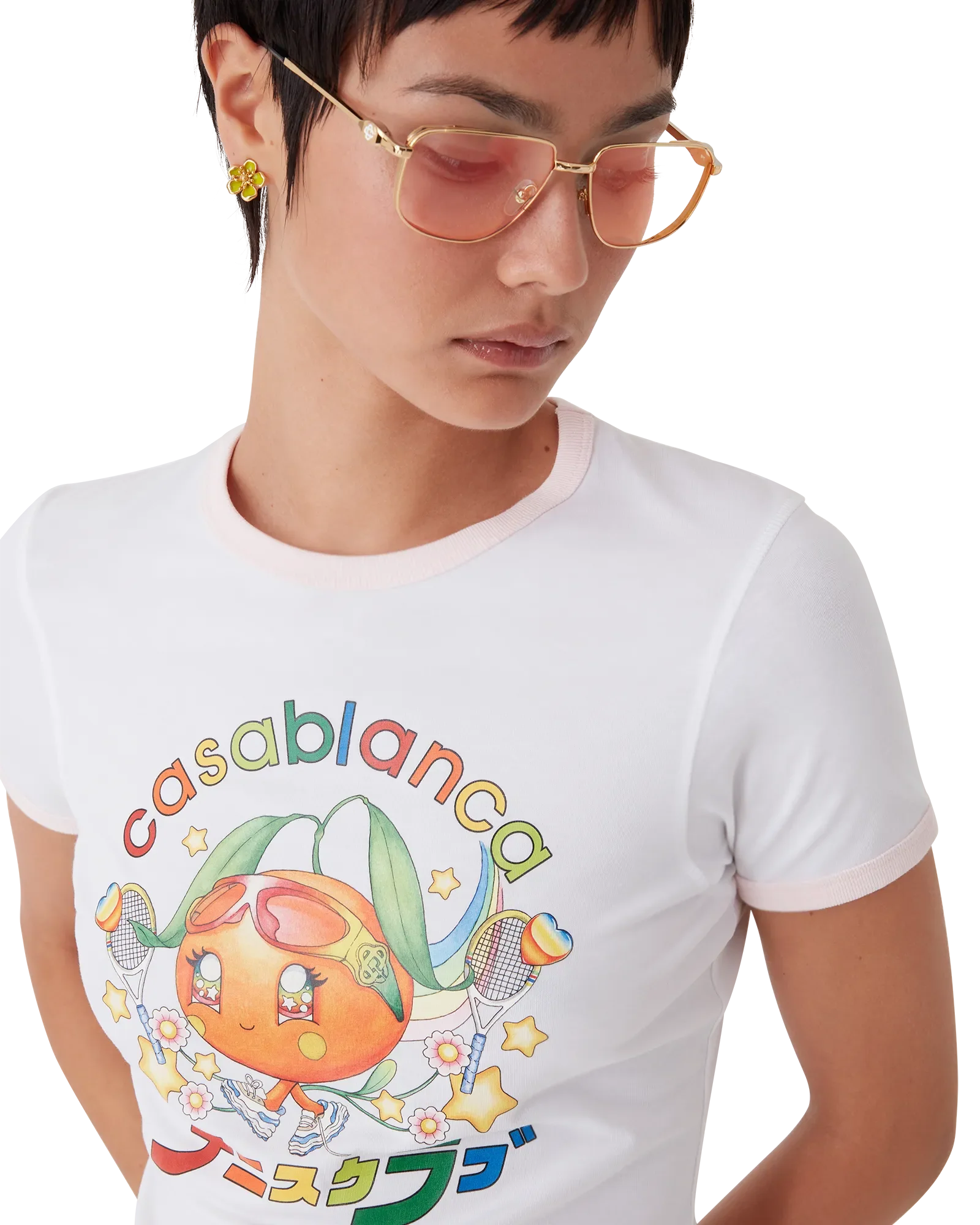 Orange Mascot Ringer Short Sleeve T-Shirt