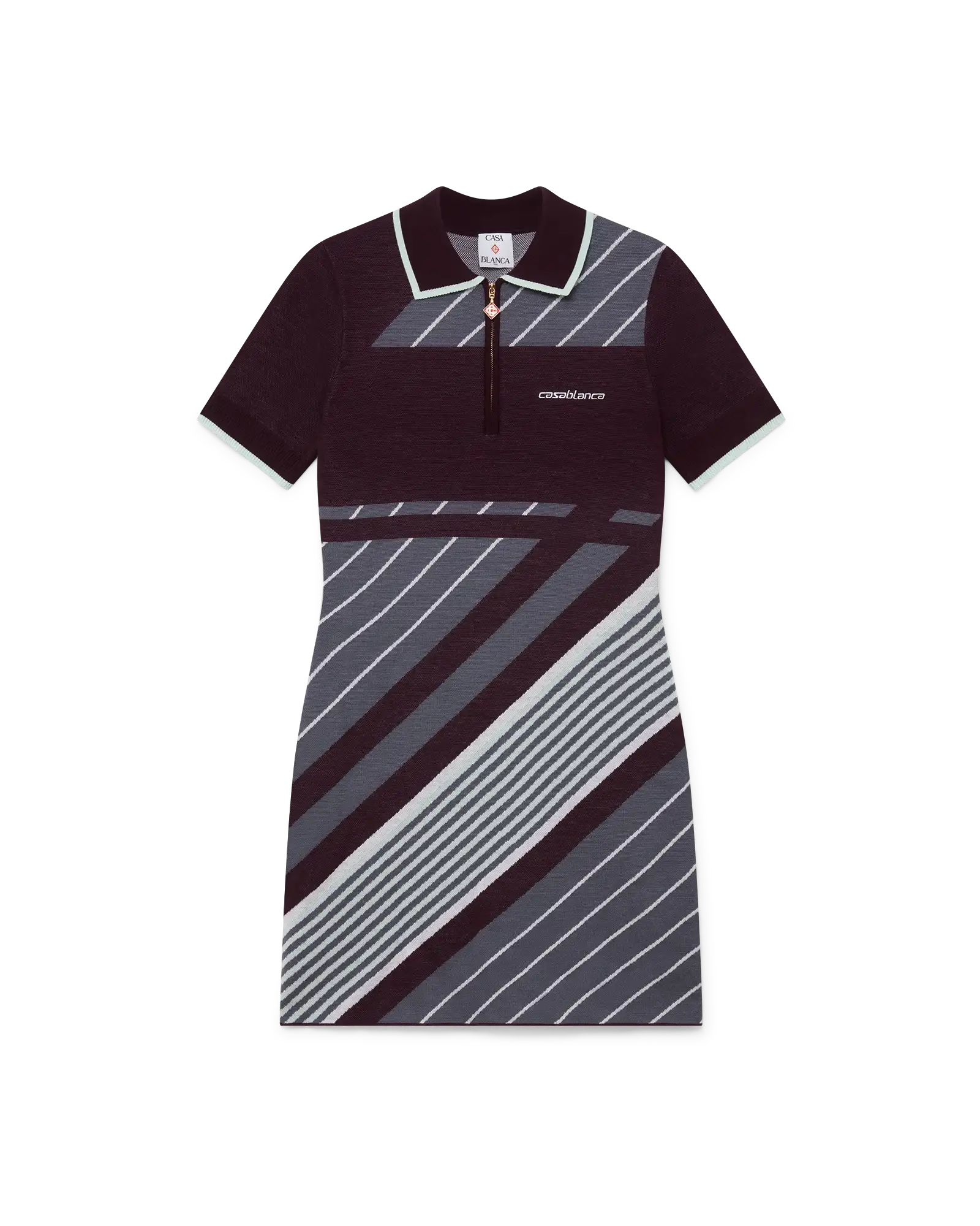 Diagonal Tennis Merino Polo Dress