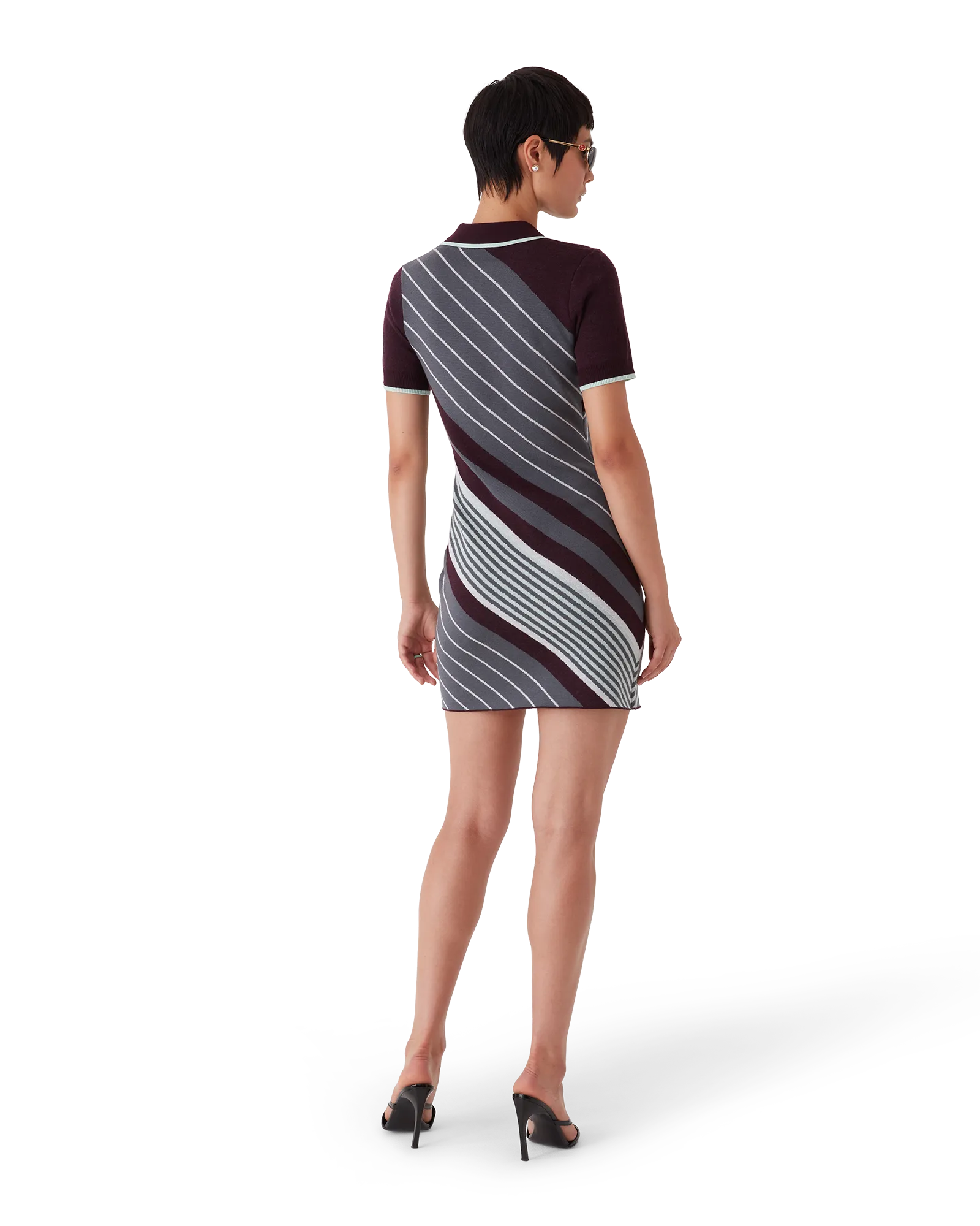 Diagonal Tennis Merino Polo Dress