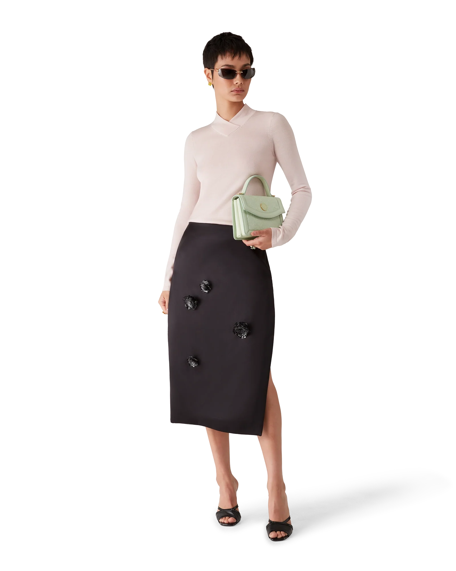 Duchesse Satin Midi Skirt