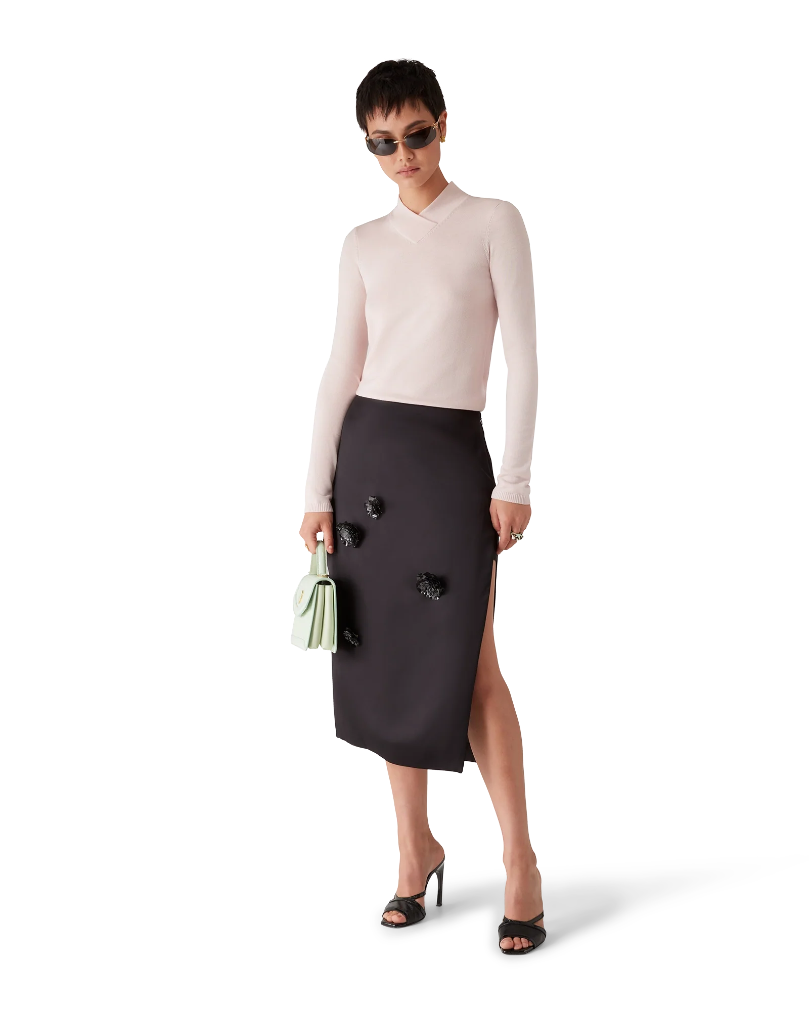 Duchesse Satin Midi Skirt
