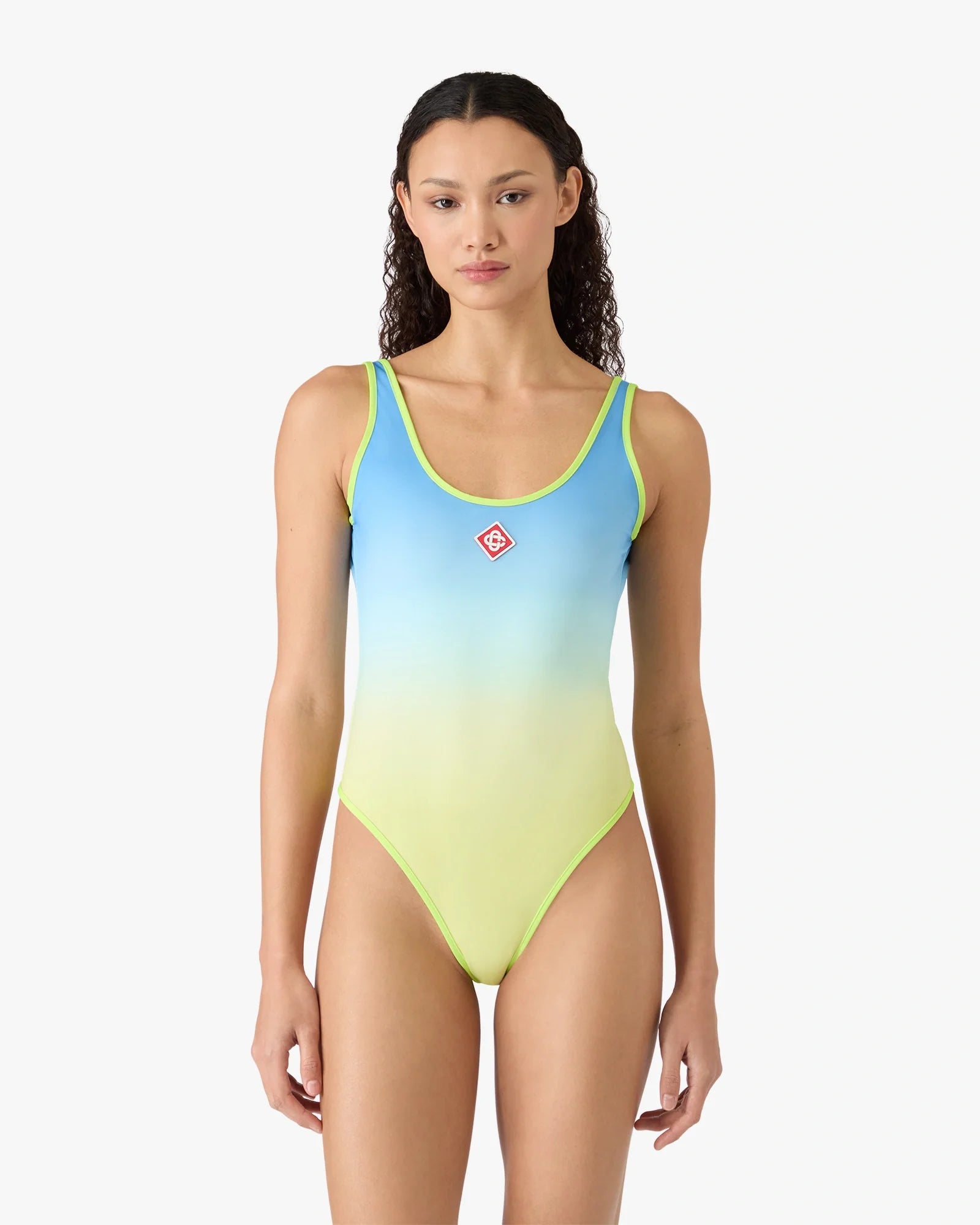 Blue & Yellow Gradient Swimsuit