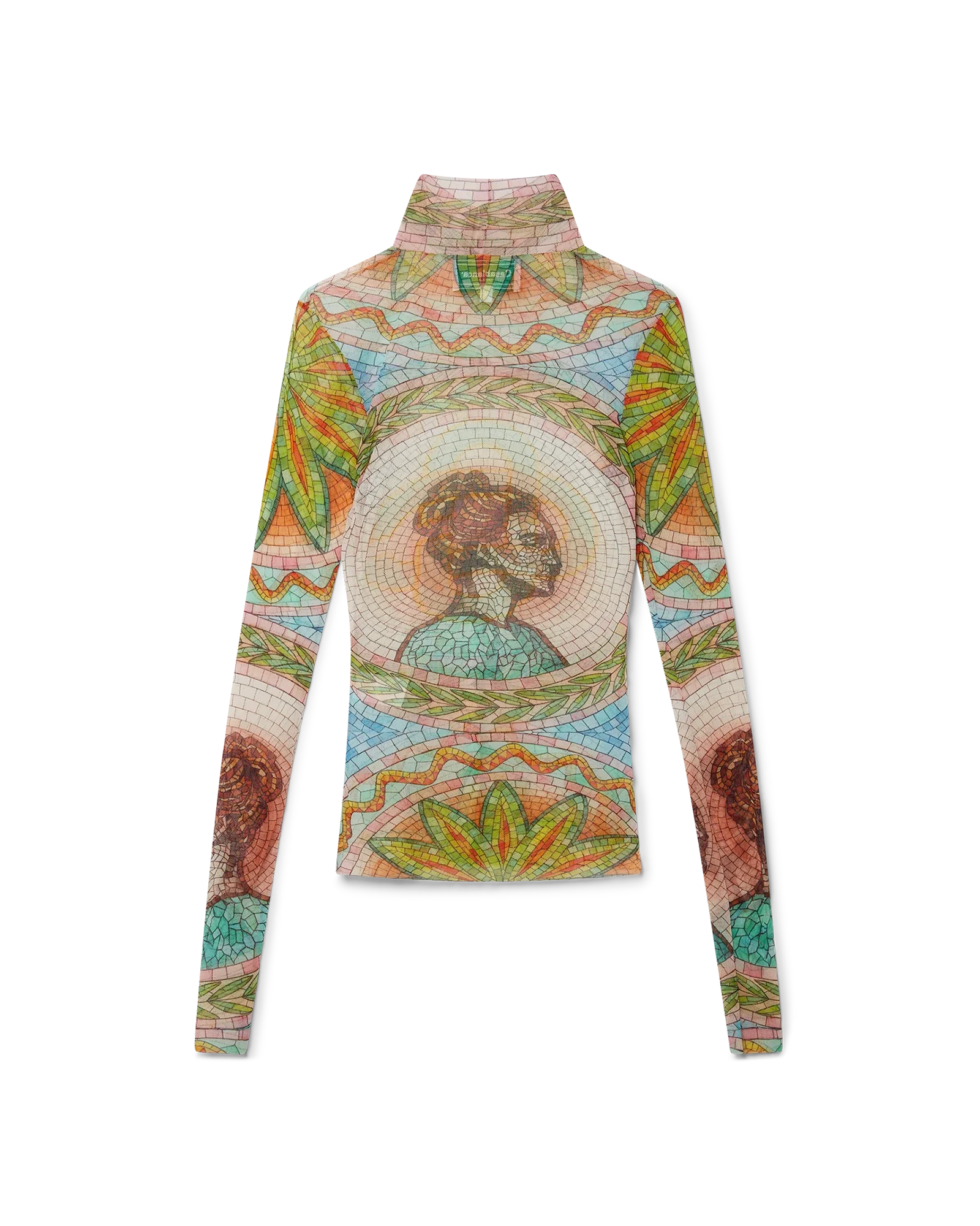 Mosaics Greques Printed Mesh Top