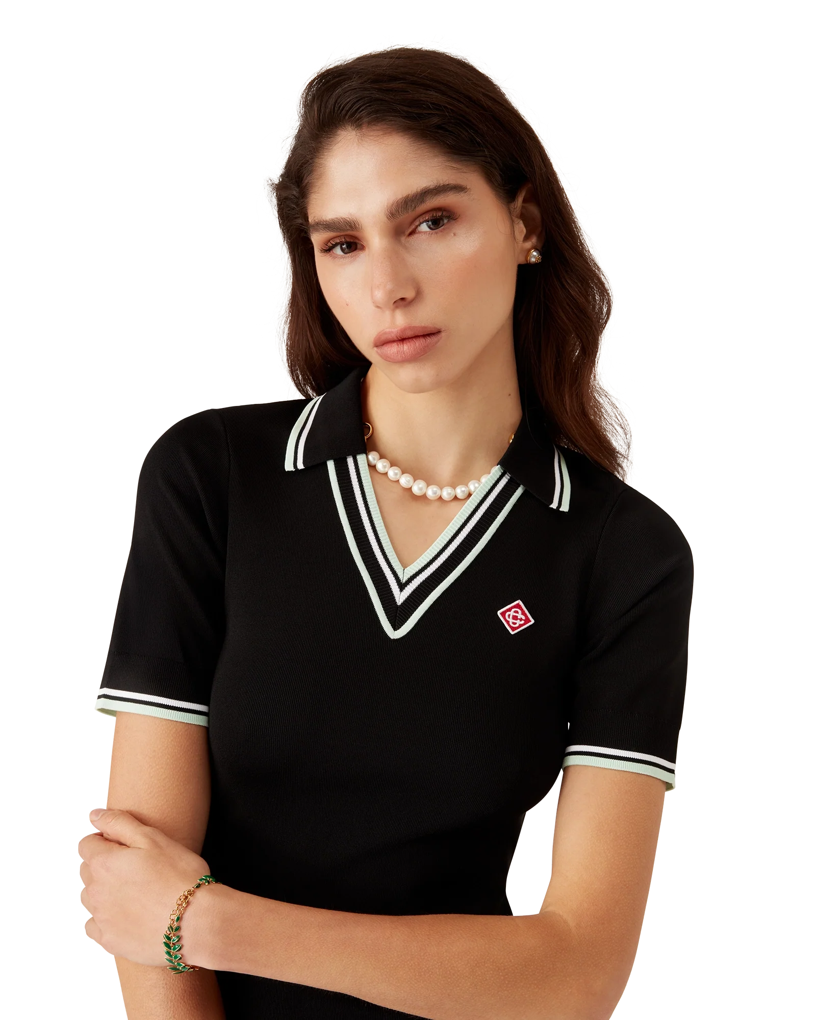 Viscose V Neck Polo Dress