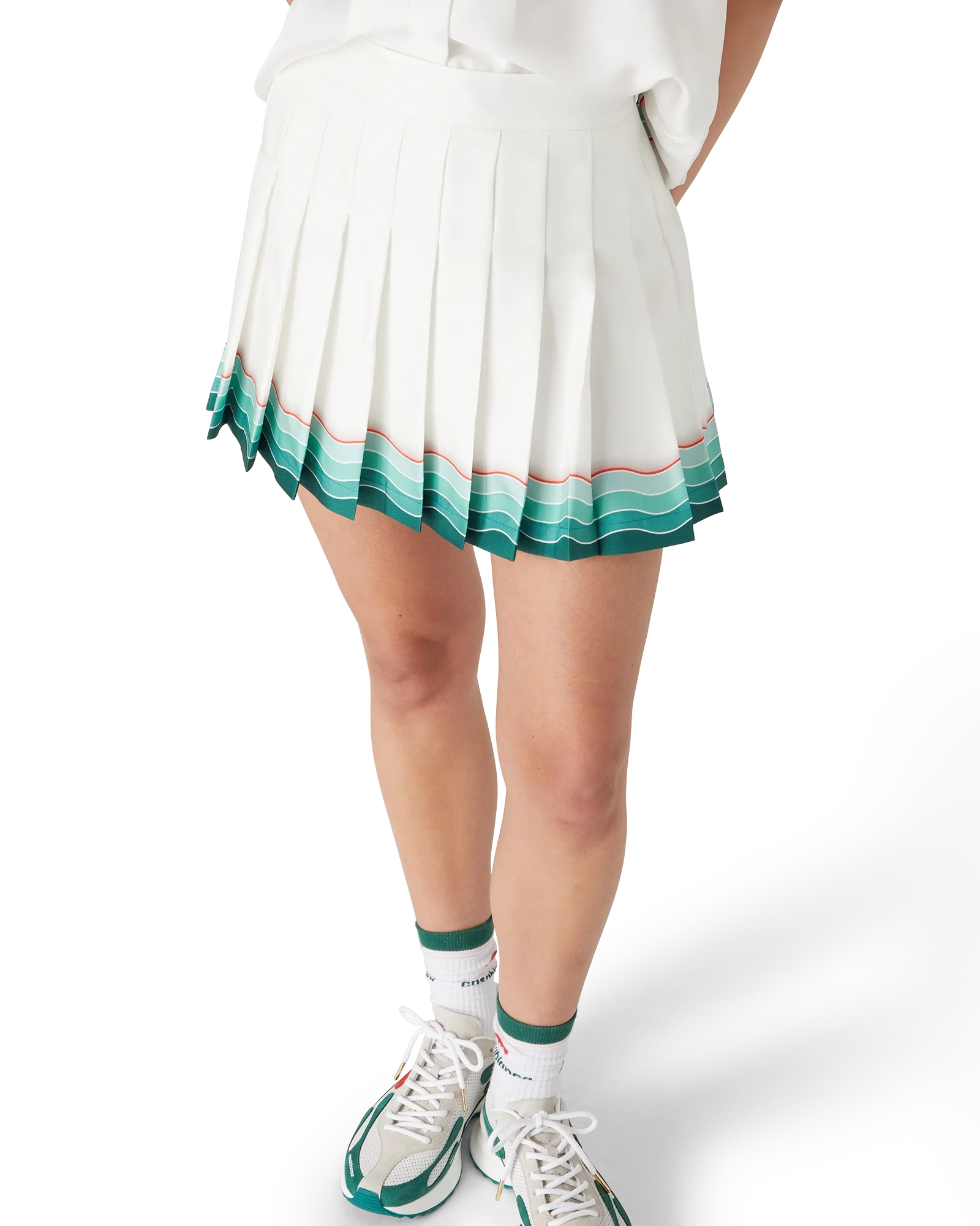 Tennis Pleated Silk Pleated Mini Skirt