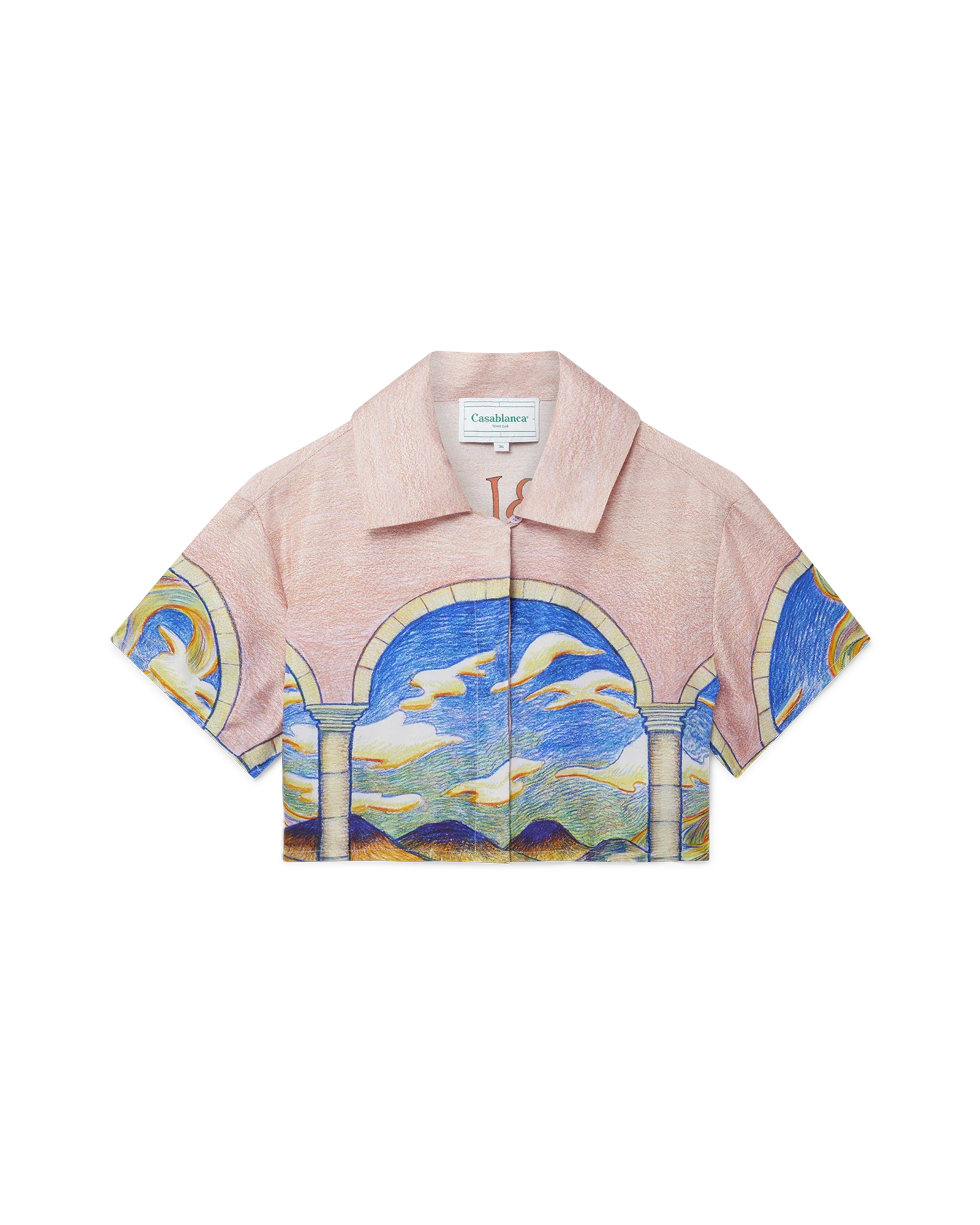 Chevaux Sauvages Cropped Silk Shirt