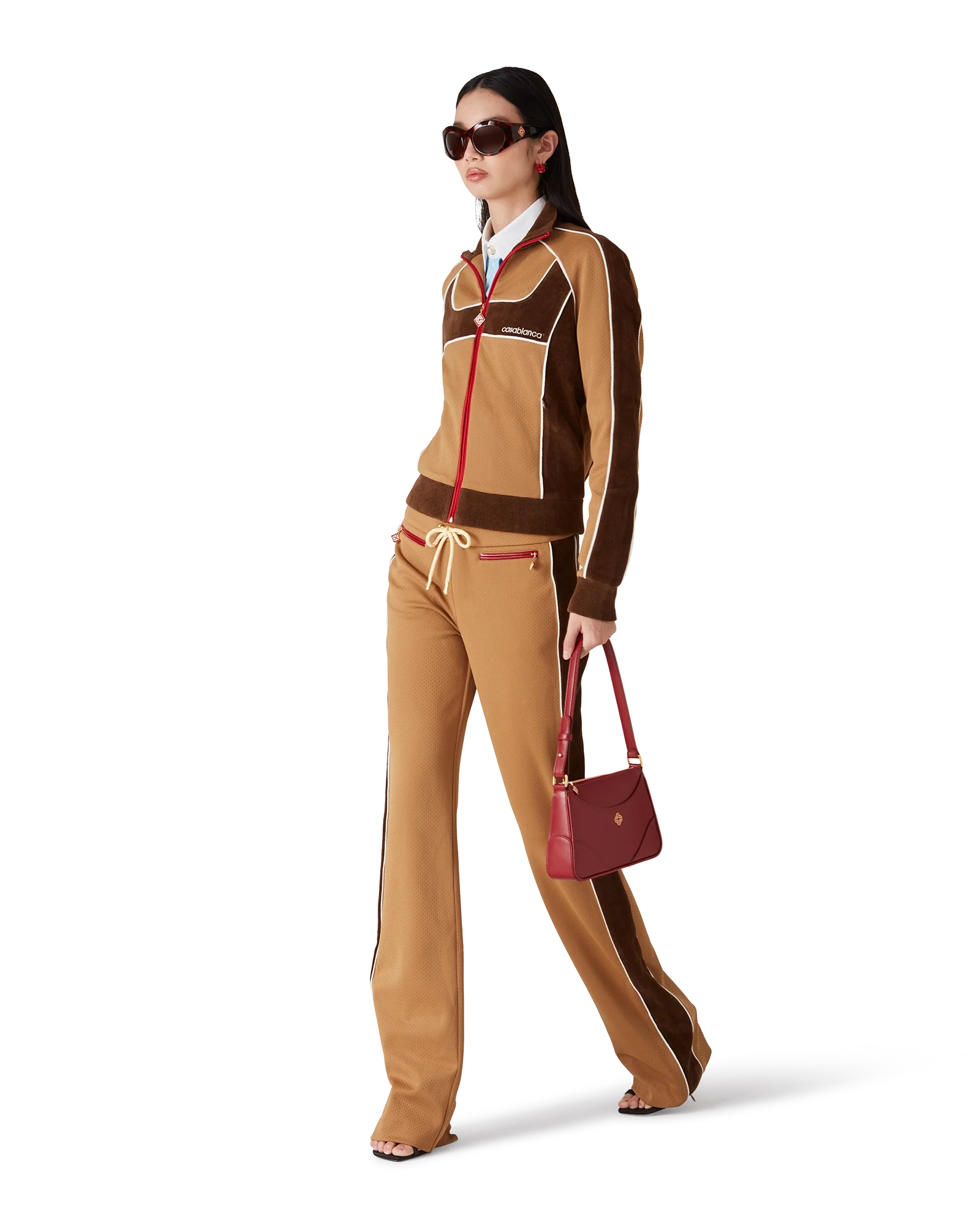 Chenille Panelled Track Pants