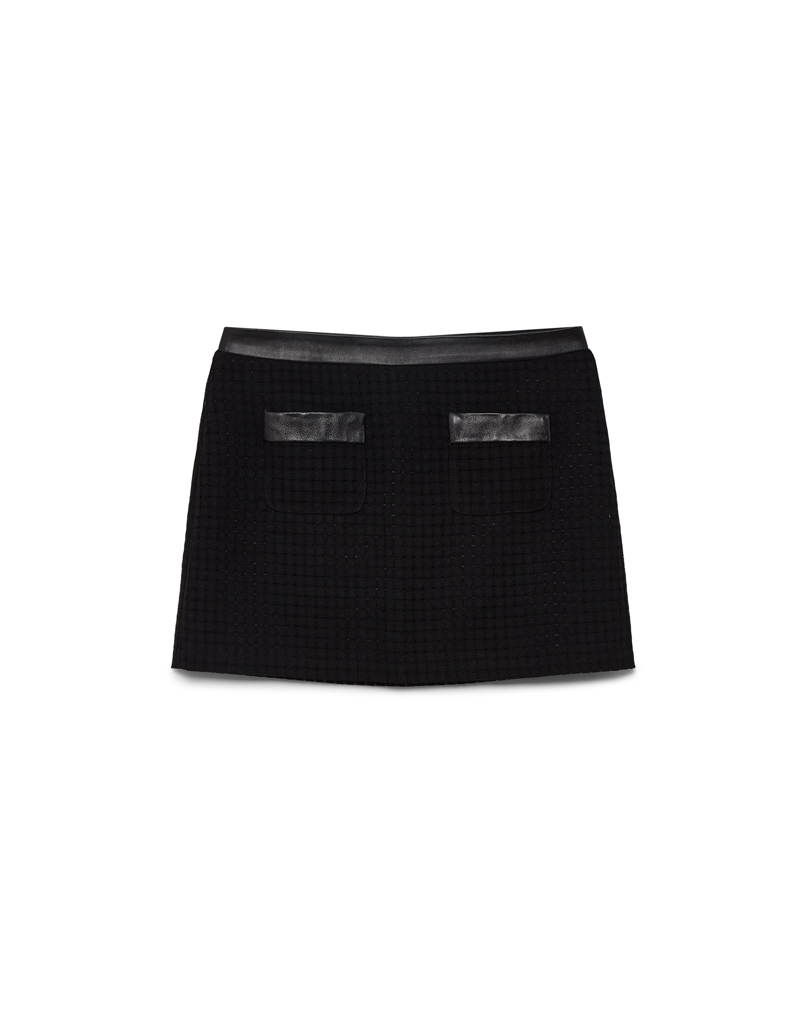 Open Weave Tailored Mini Skirt