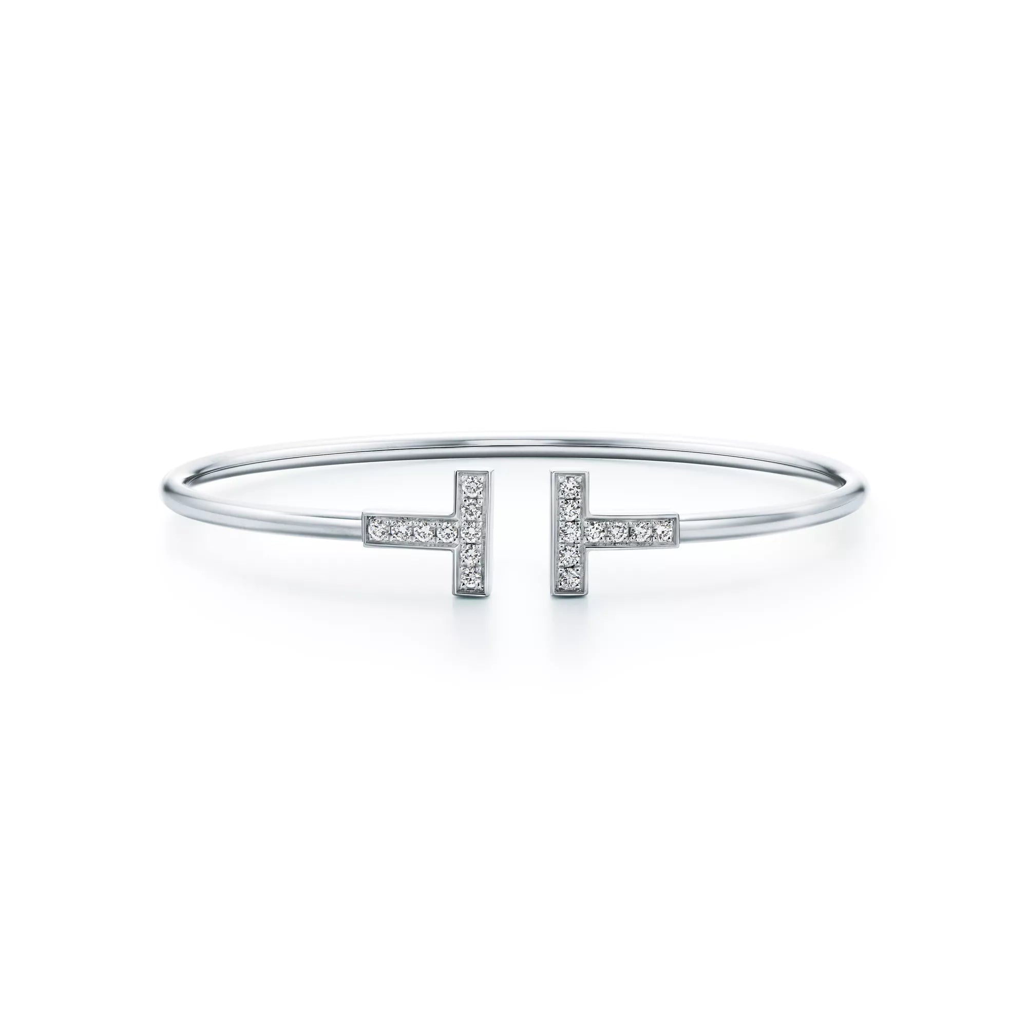 AV T Bracelet - White Gold Wire with Diamonds