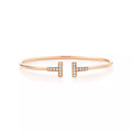 AV T Bracelet - Rose Gold Wire with Diamonds