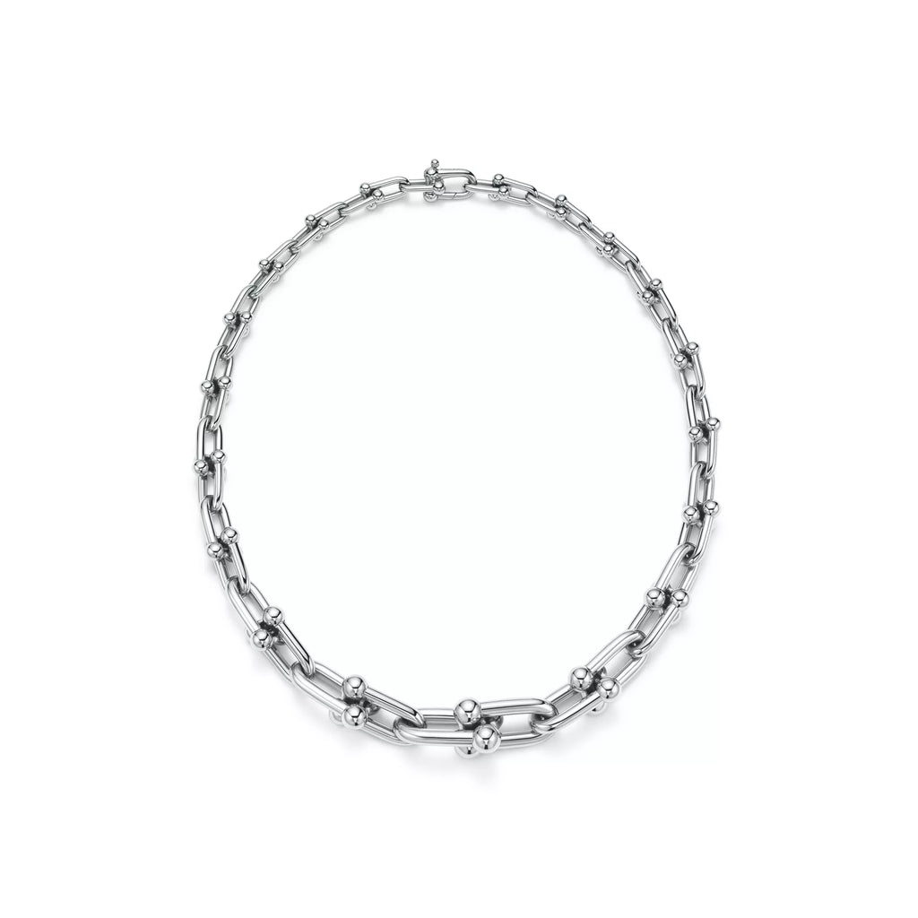 AV Pulse Necklace - Graduated Link (White Gold)