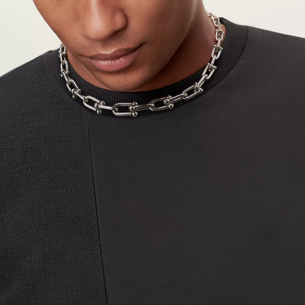 AV Pulse Necklace - Graduated Link (White Gold)