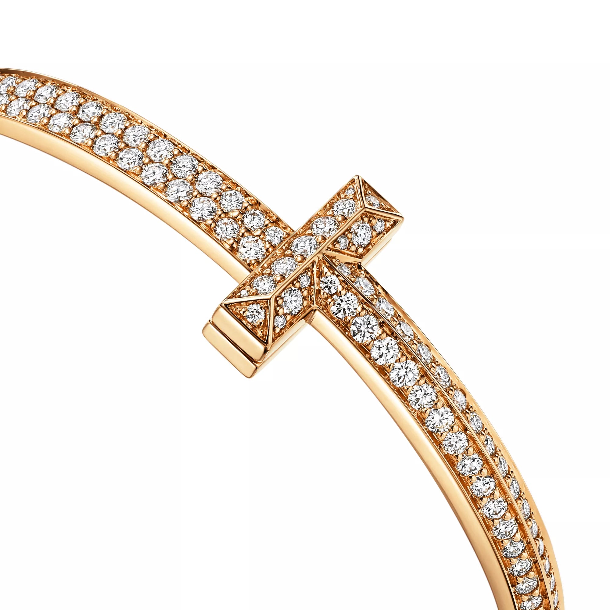 AV T Bracelet - T1 Wide Yellow Gold Diamond Bangle
