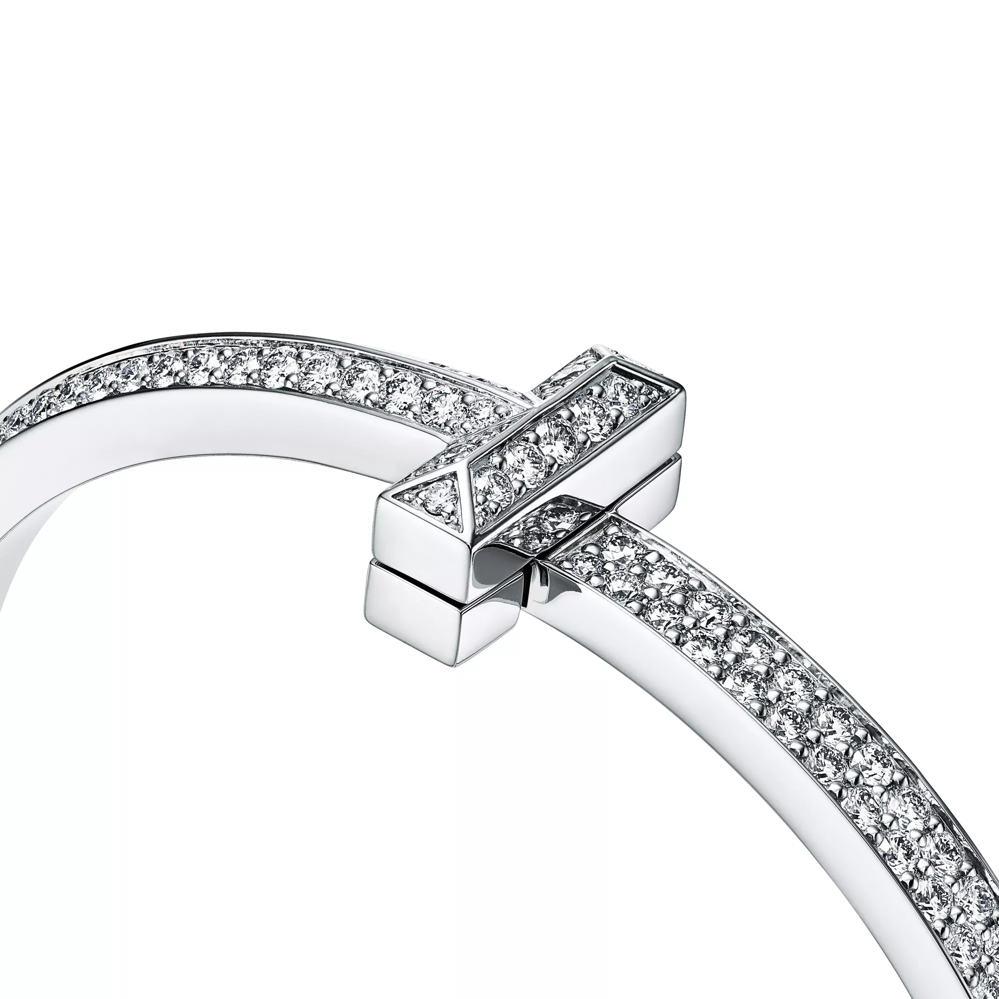 AV T Bracelet - T1 Wide White Gold Diamond Bangle