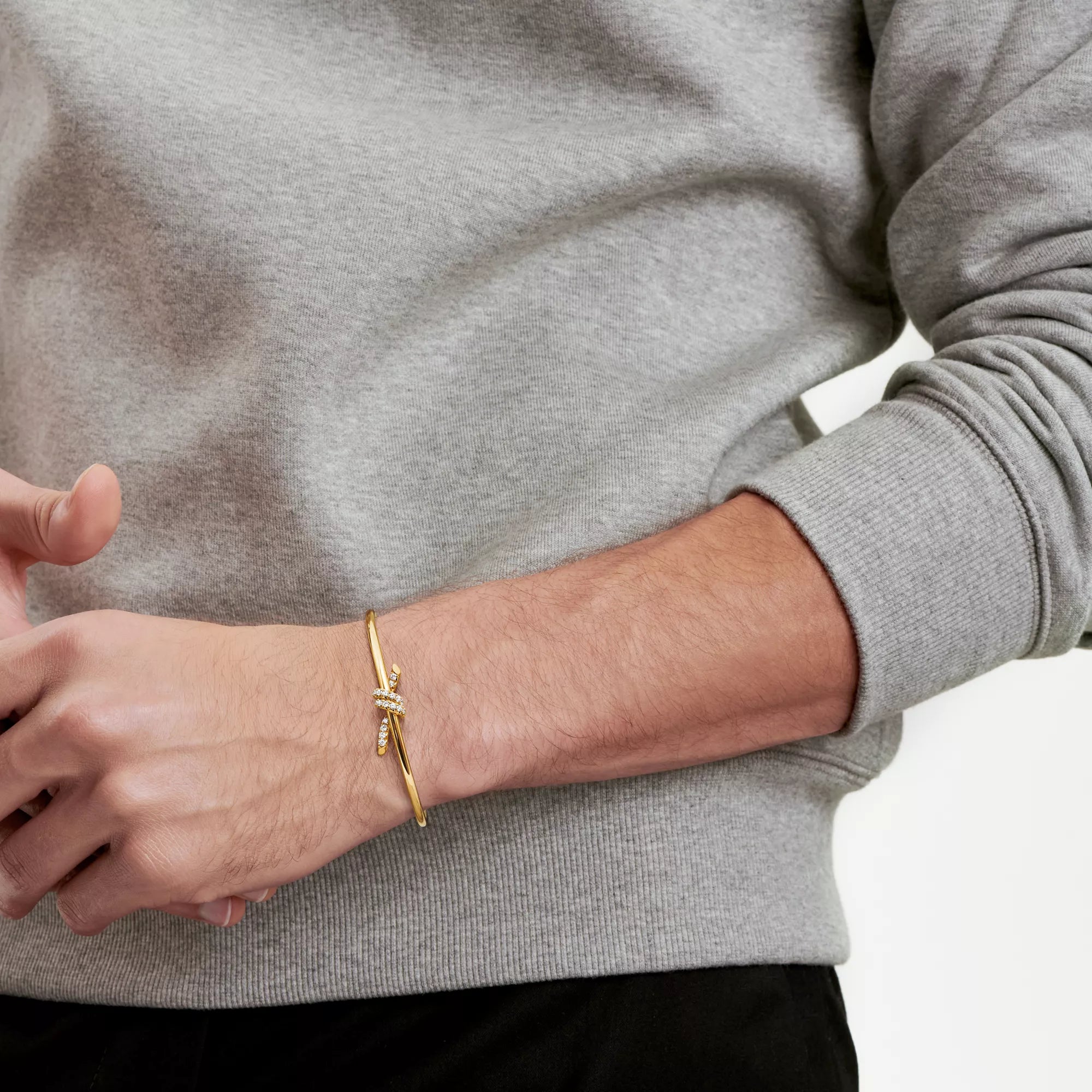 AV Lucent Bracelet - Diamond Wire Bangle (Yellow Gold)