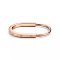 AV Lock bracelet - Bangle in Rose Gold with Diamond Accents