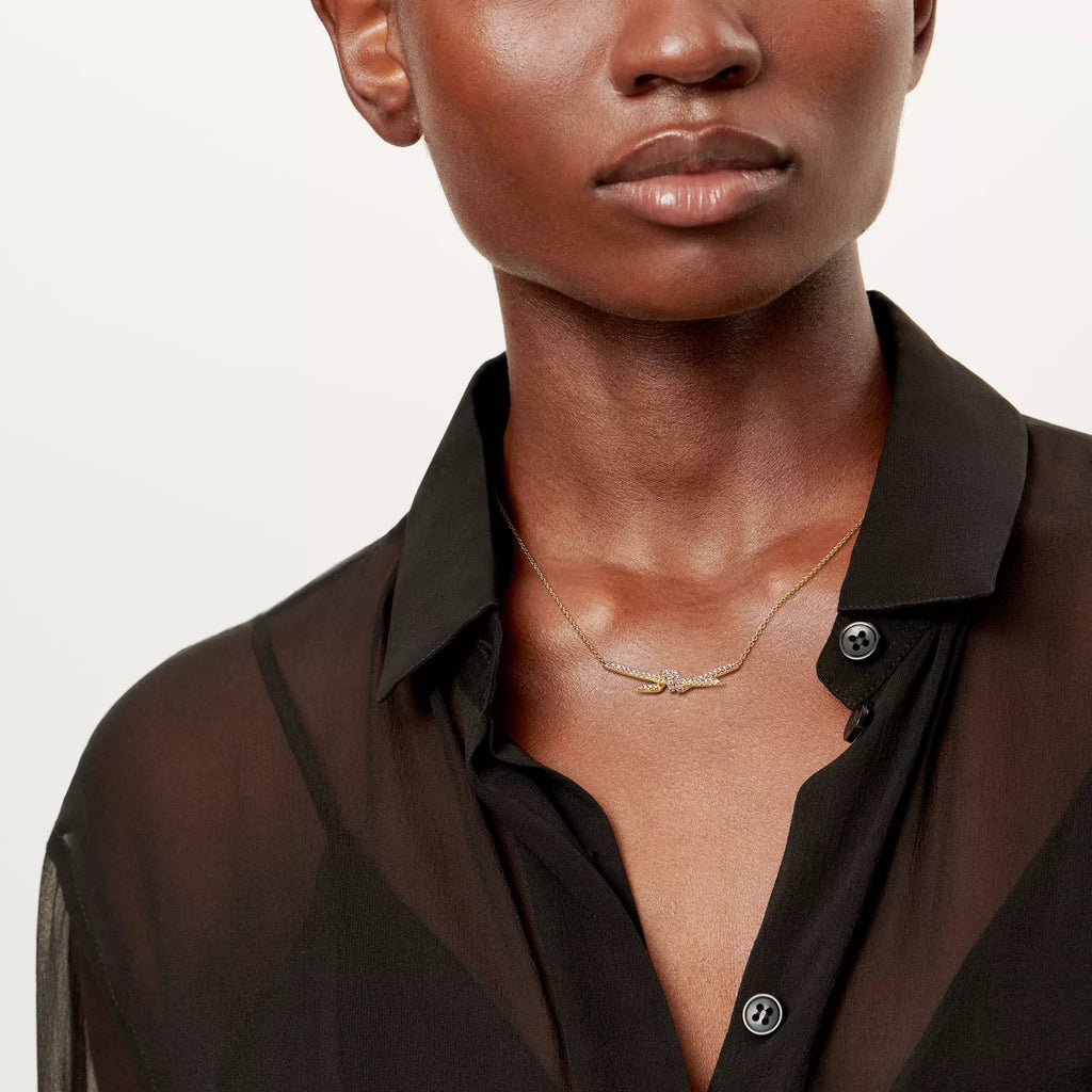 AV Lucent Necklace - Bangle with Diamonds (Yellow Gold)