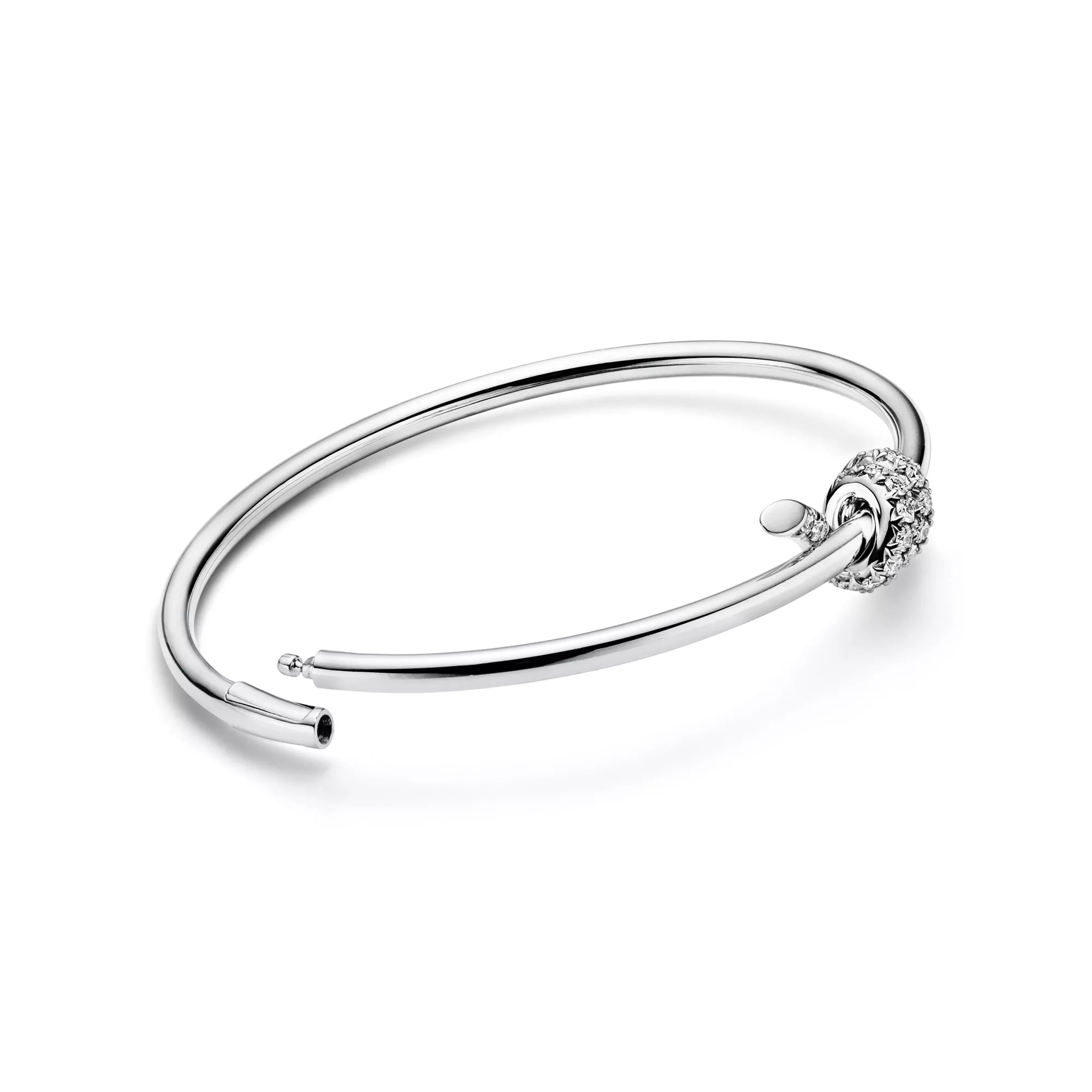 AV Lucent Bracelet - Diamond Wire Bangle (White Gold)